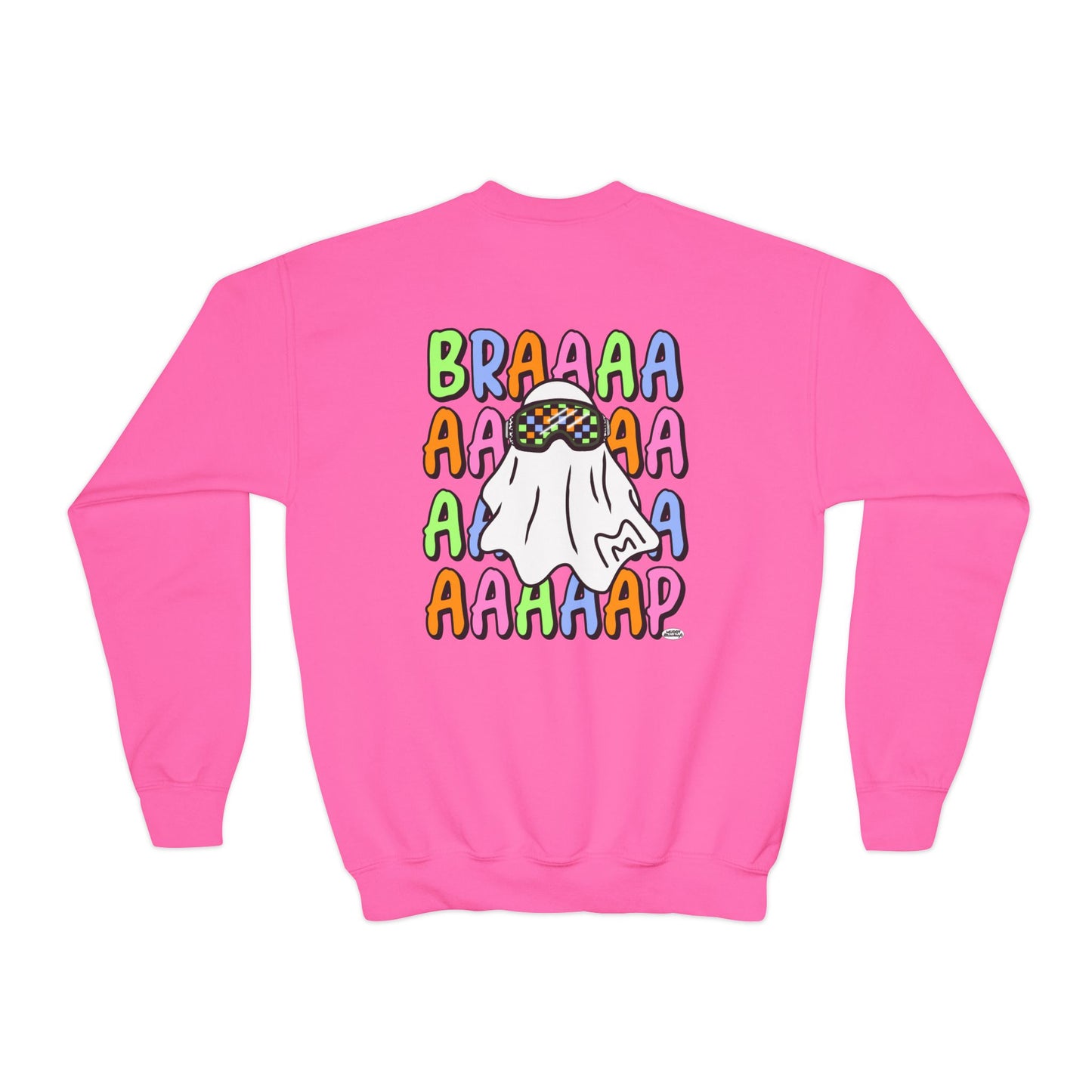 Goggle Ghost | Youth Halloween Motocross Crewneck Sweatshirt