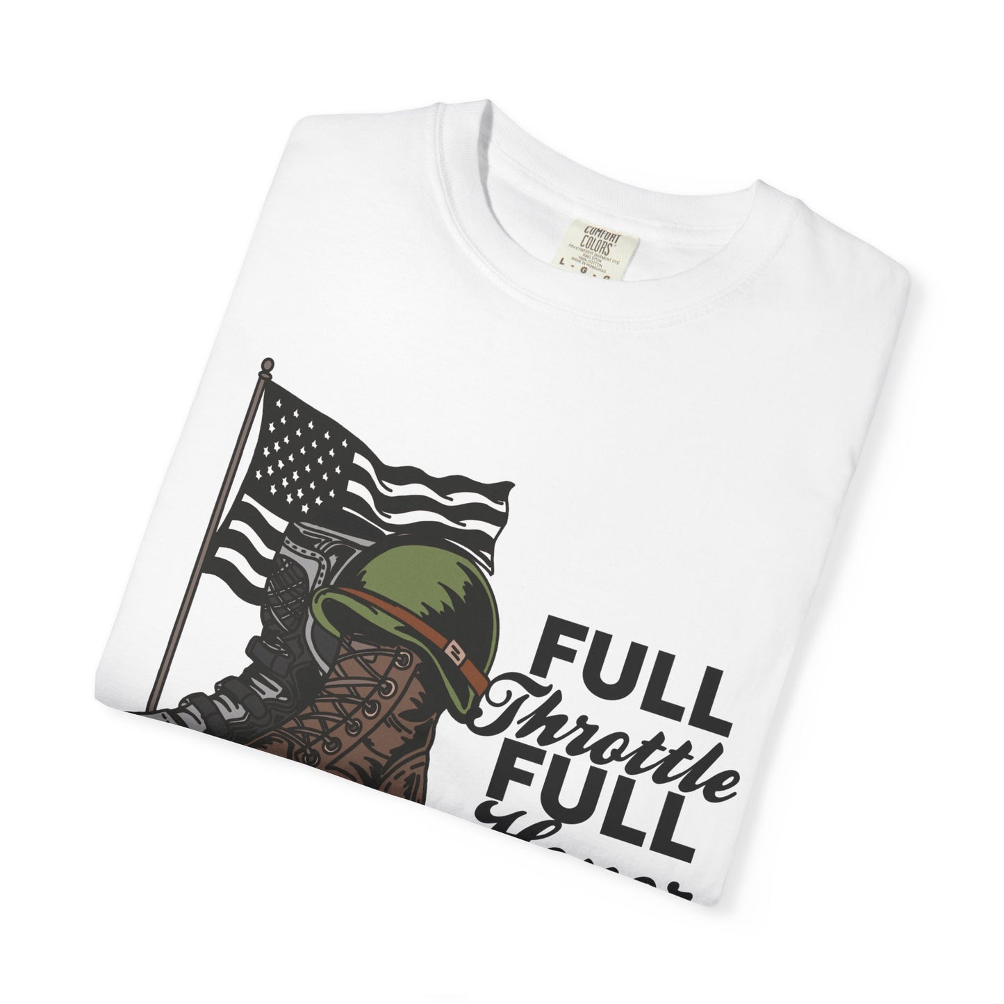 Full Throttle Full Honor | Adult Motocross Military Tribute Tee
