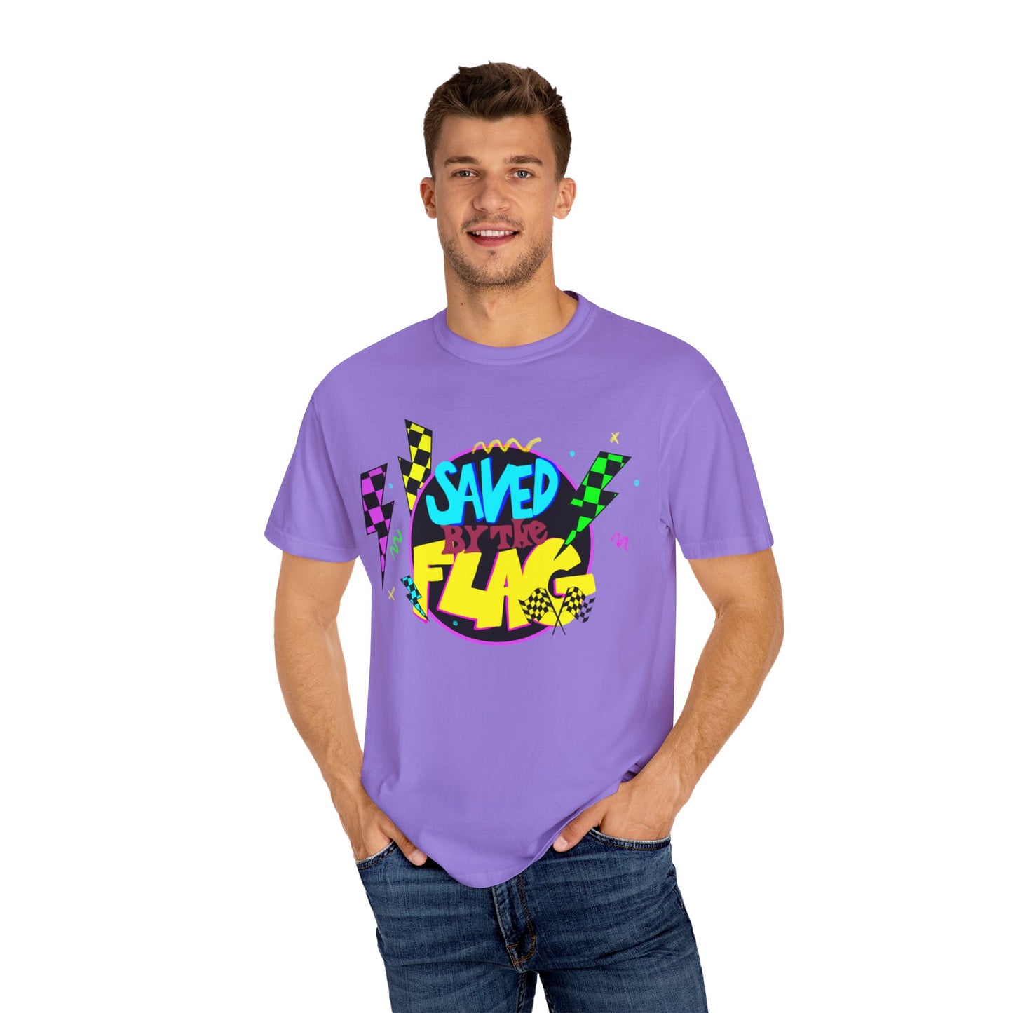 Retro Saved by the Flag | Adult Motocross Tee