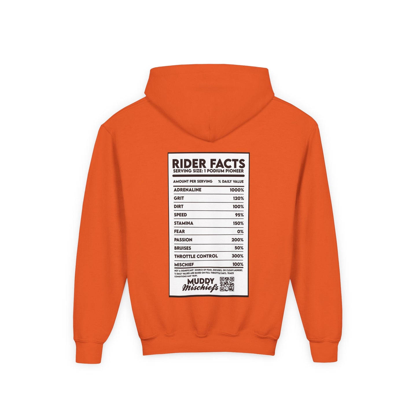 Rider Facts | Toddler Motocross “Nutritional Facts” Hoodie