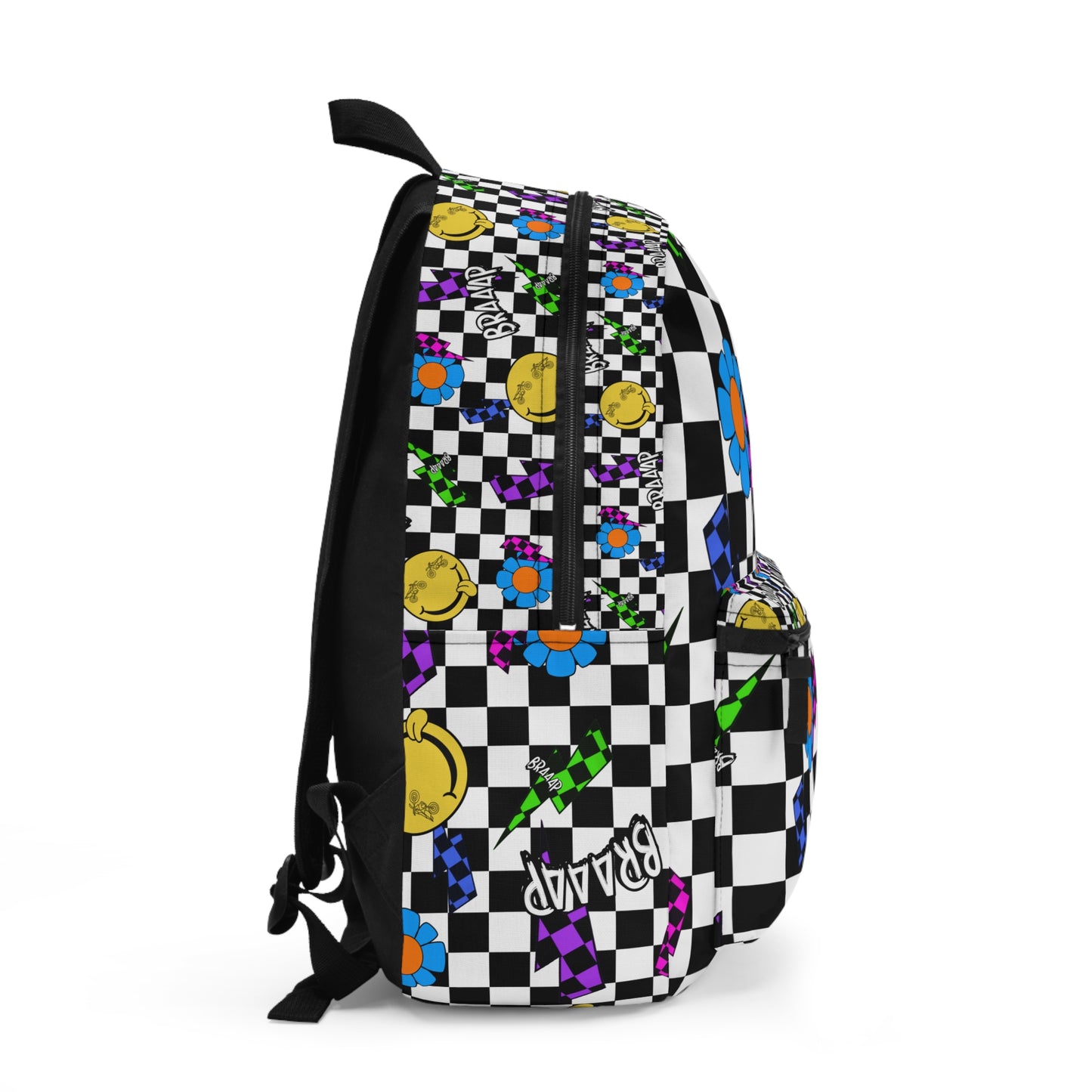 Braaap Colorful Checkered Backpack