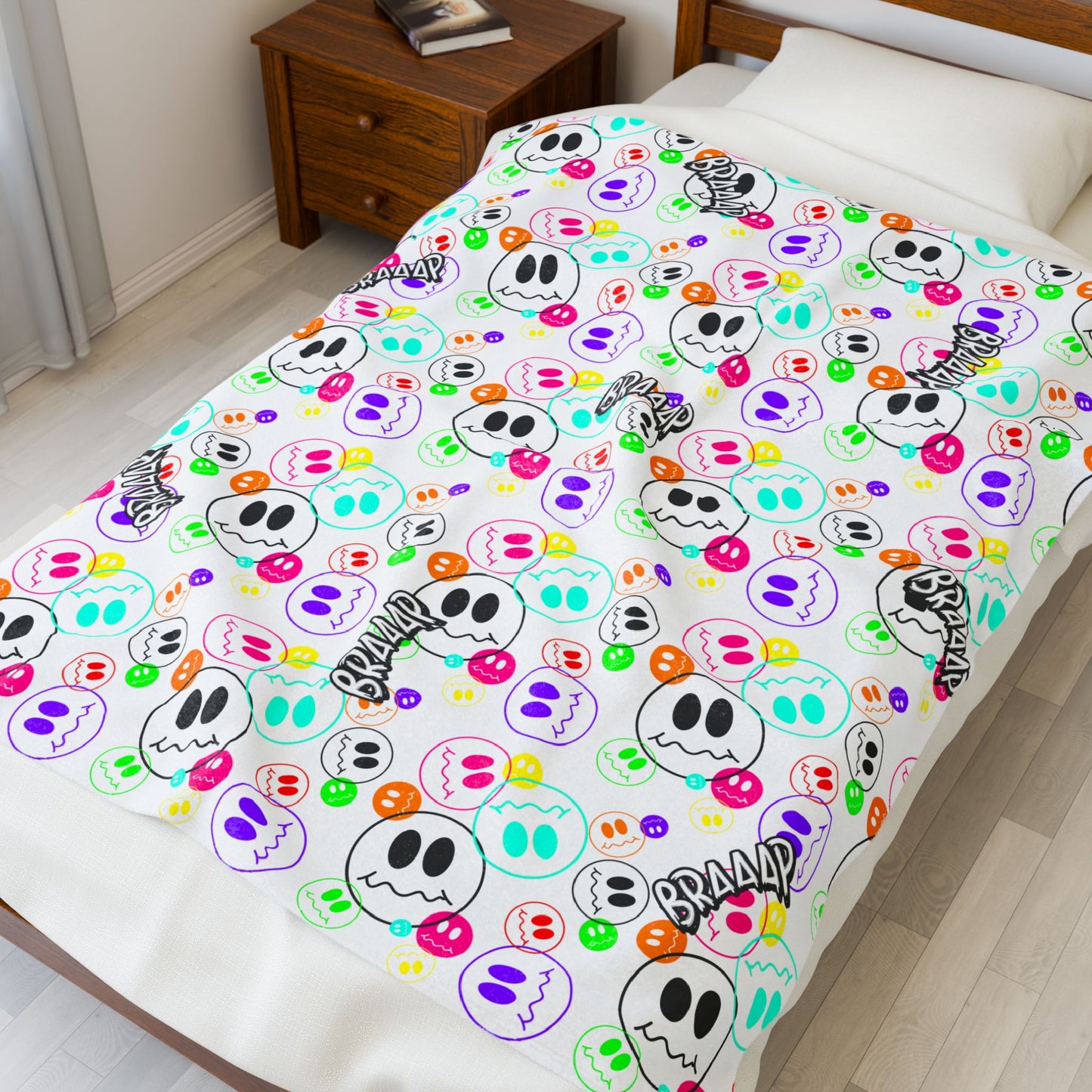 Silly Smiley Braaap Velveteen Blanket