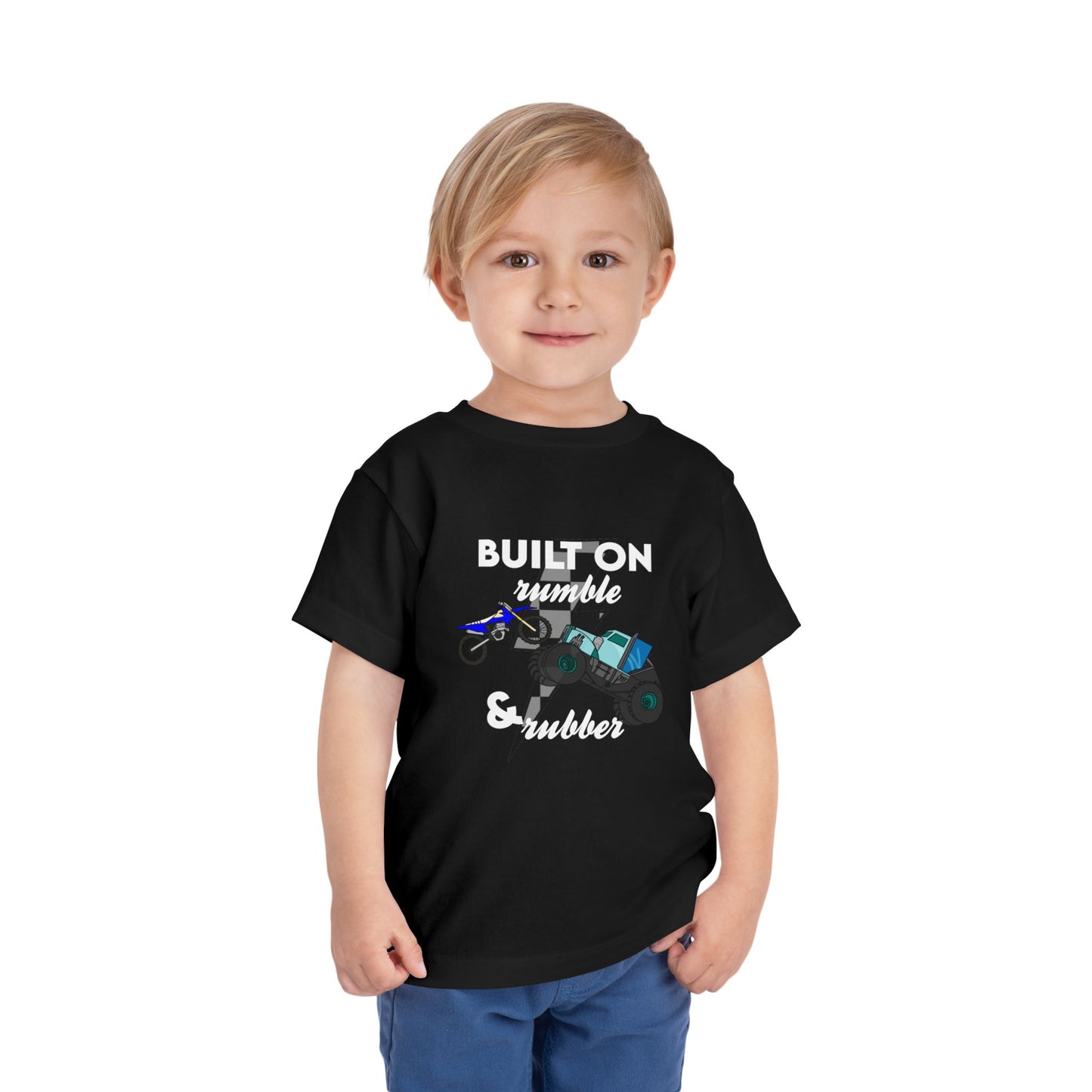 Built on Rumble & Rubber | Toddler Motocross Monster Truck Tee