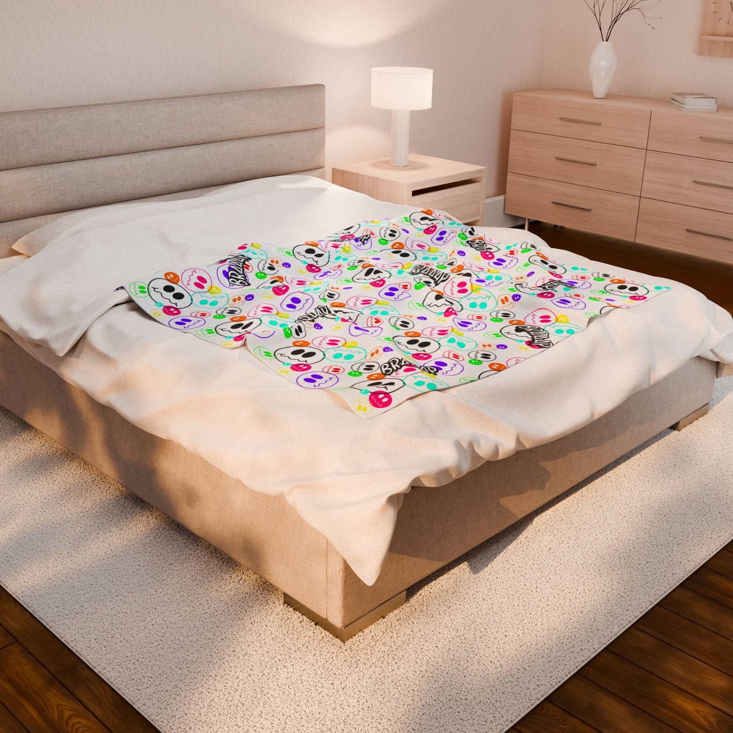 Silly Smiley Braaap Velveteen Blanket