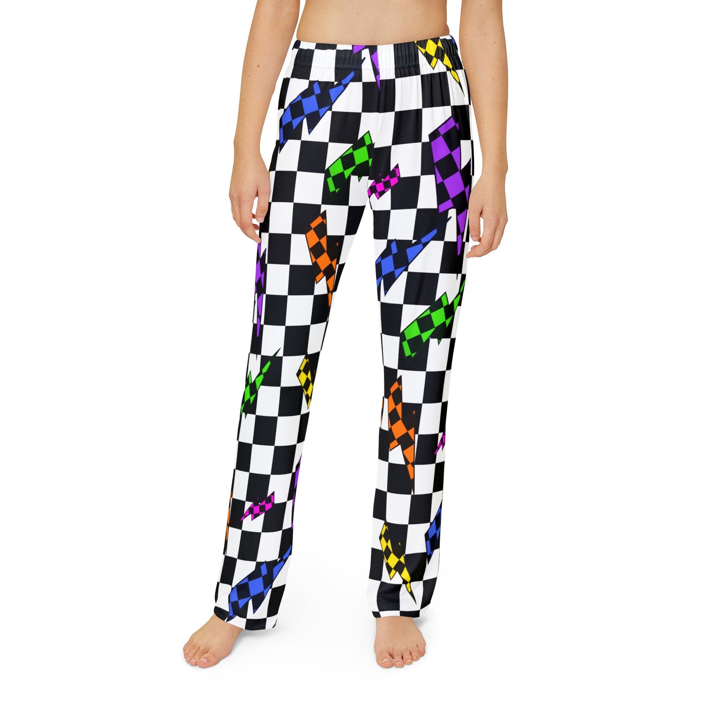 Colorful Checkered Sleepy Bottoms | Youth Motocross Lounge Pants