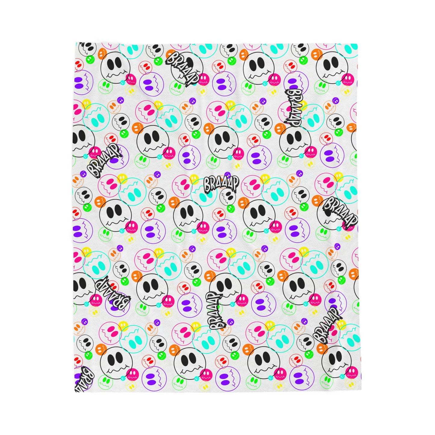 Silly Smiley Braaap Velveteen Blanket