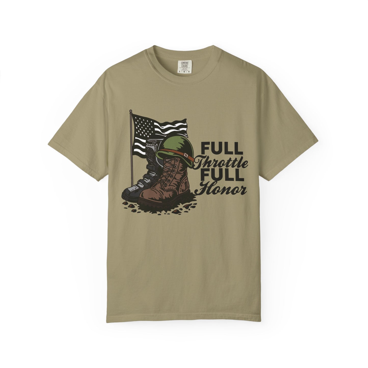 Full Throttle Full Honor | Adult Motocross Military Tribute Tee