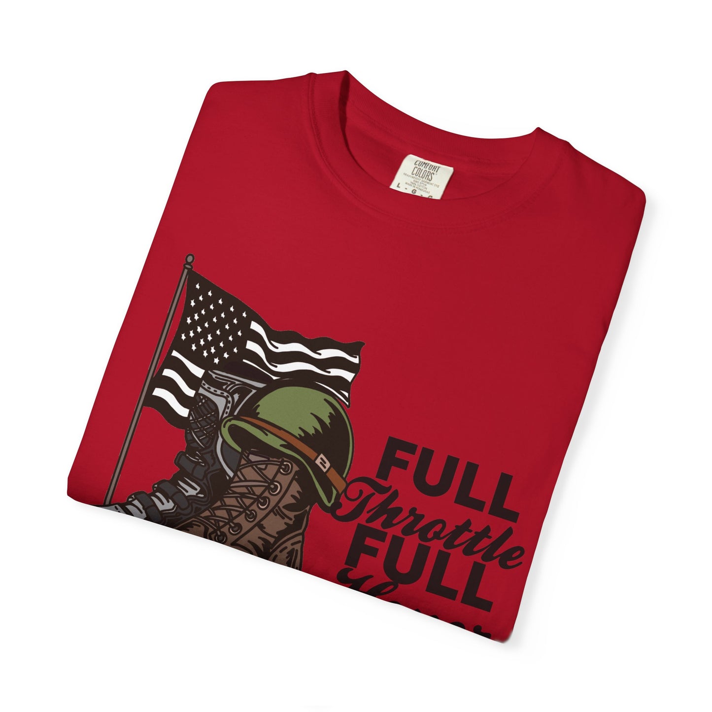 Full Throttle Full Honor | Adult Motocross Military Tribute Tee