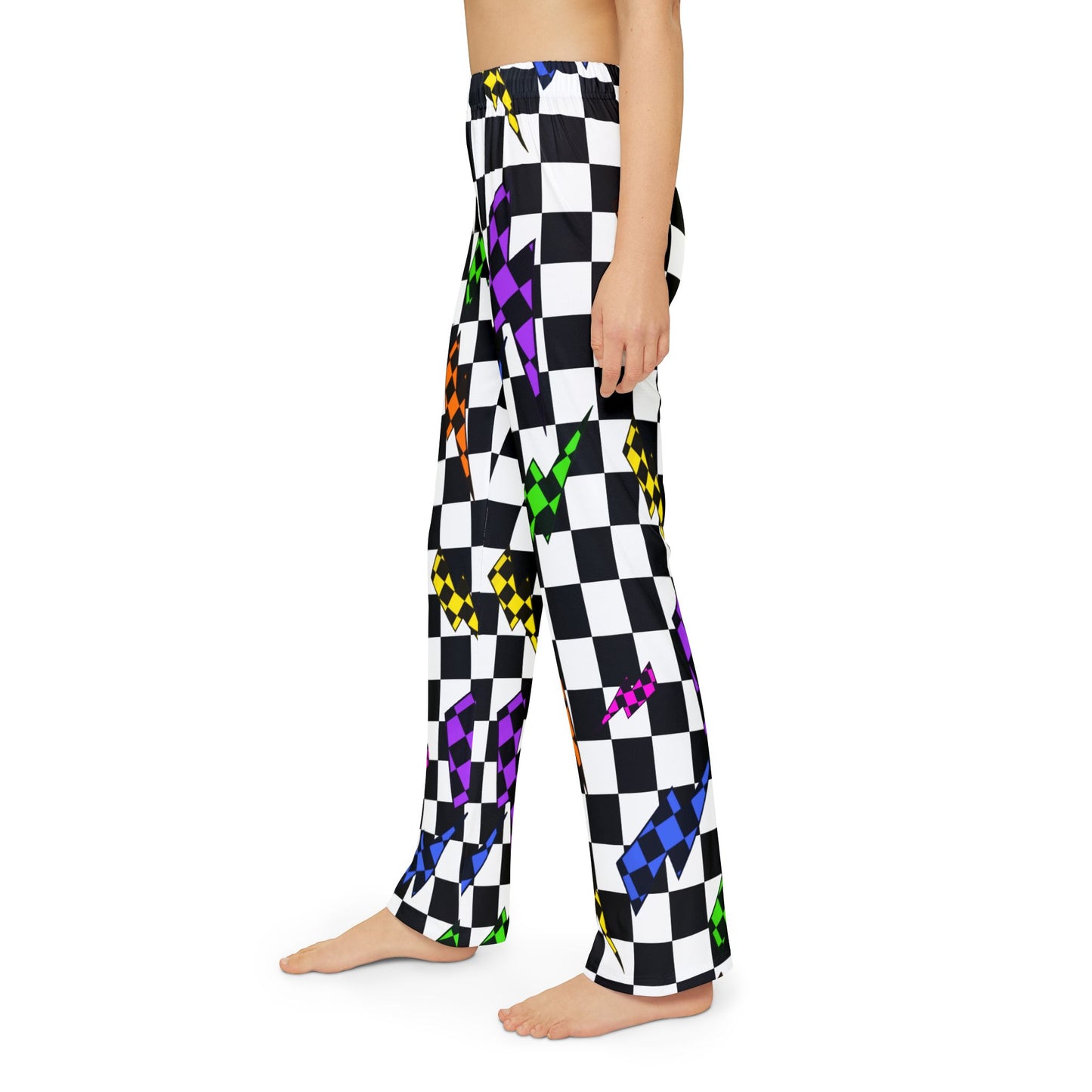 Colorful Checkered Sleepy Bottoms | Youth Motocross Lounge Pants