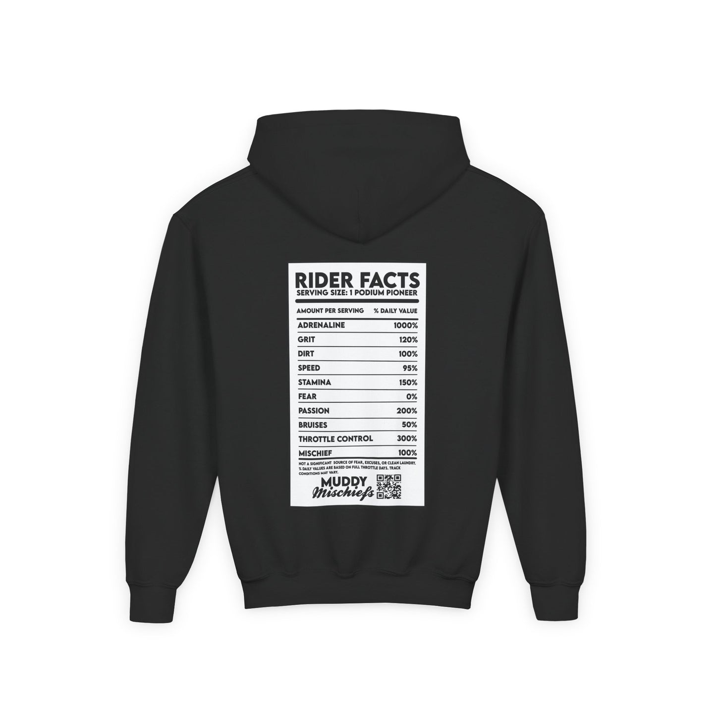 Rider Facts | Toddler Motocross “Nutritional Facts” Hoodie
