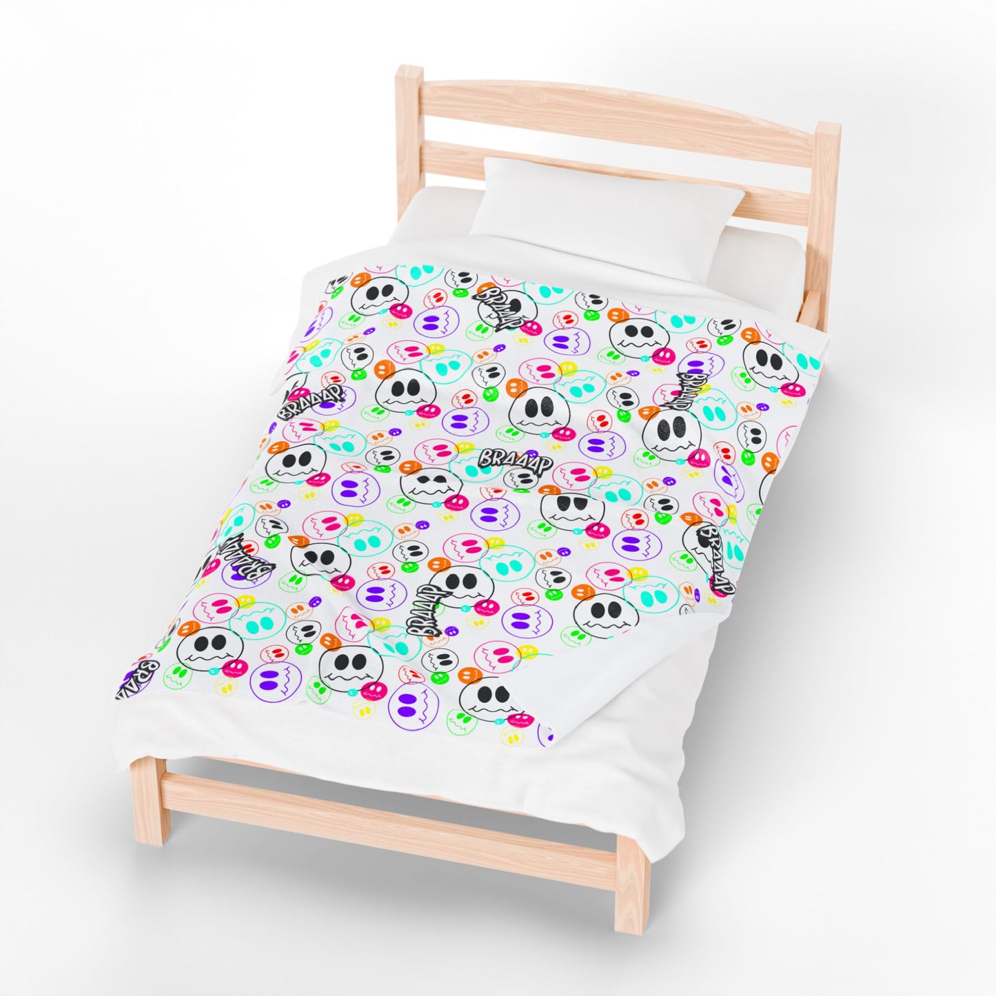Silly Smiley Braaap Velveteen Blanket
