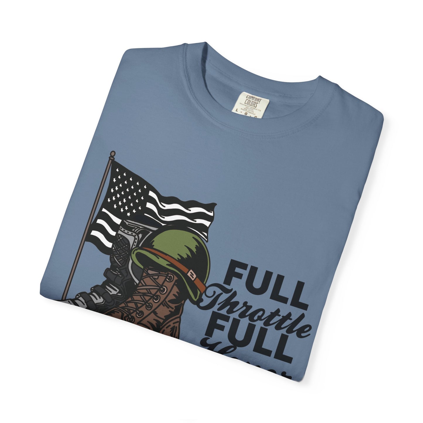 Full Throttle Full Honor | Adult Motocross Military Tribute Tee