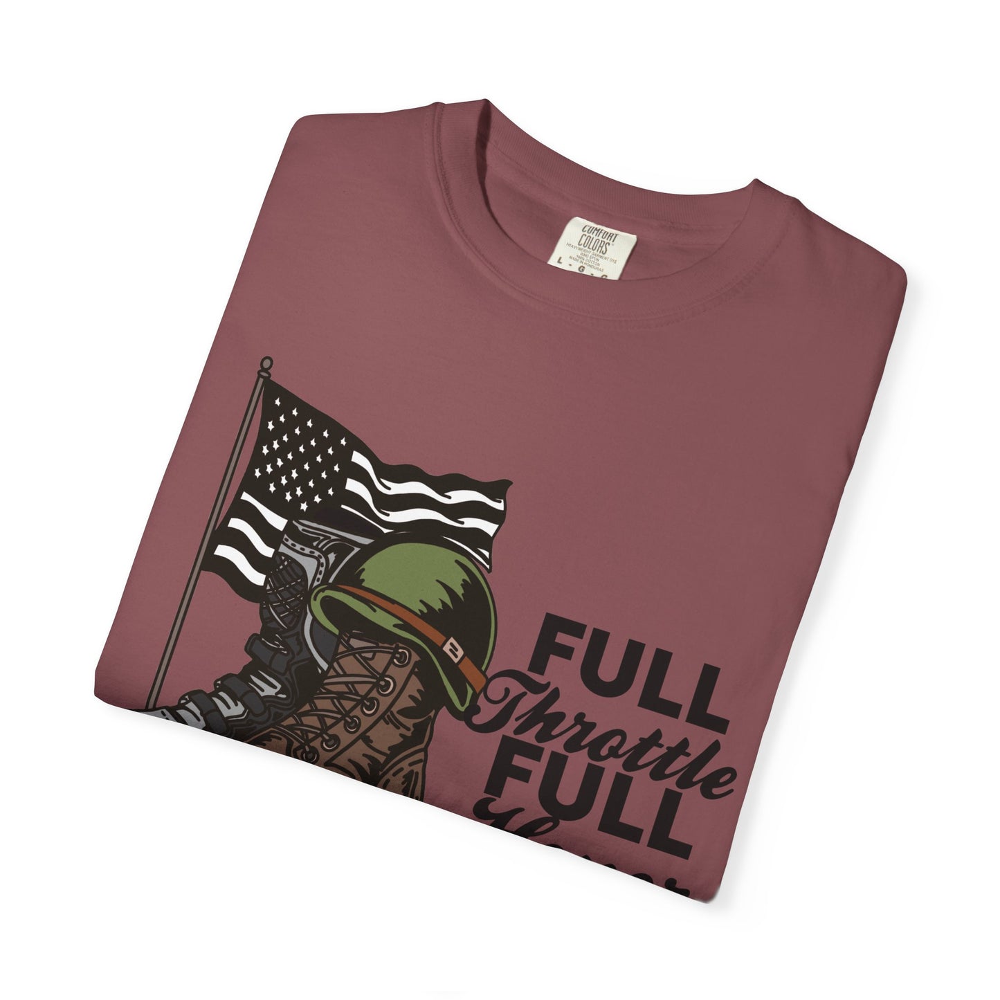 Full Throttle Full Honor | Adult Motocross Military Tribute Tee