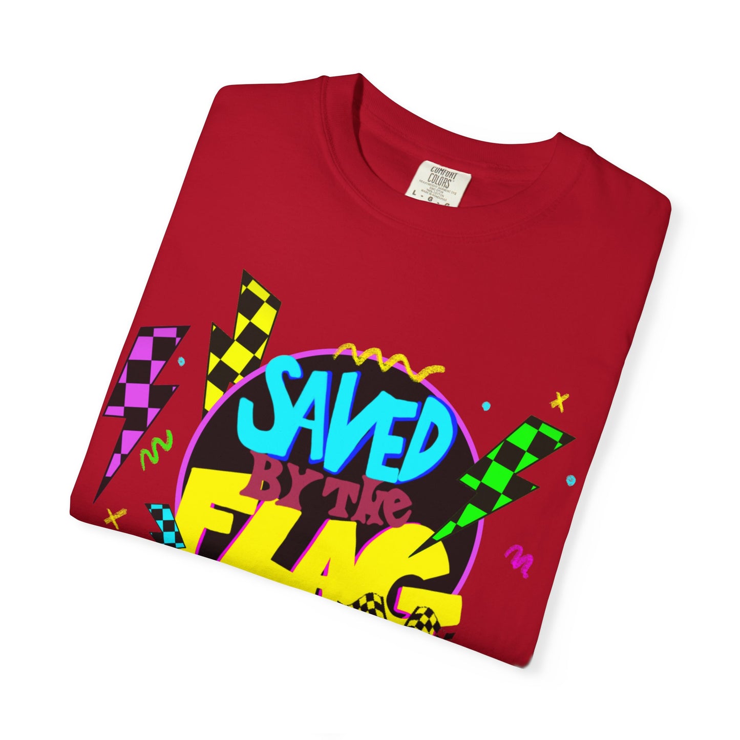 Retro Saved by the Flag | Adult Motocross Tee