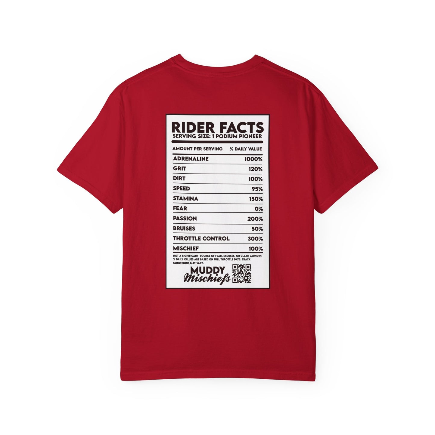 Rider Facts | Adult Motocross “Nutritional Facts” Tee