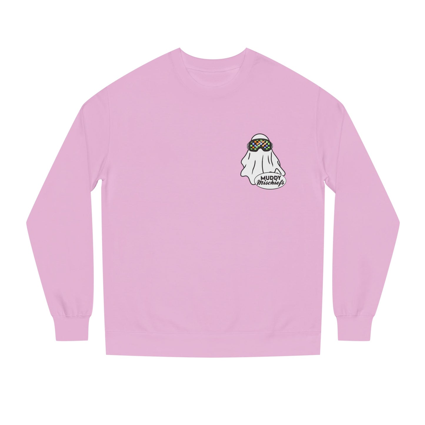 Goggle Ghost | Unisex Adult Halloween Motocross Crewneck Sweatshirt