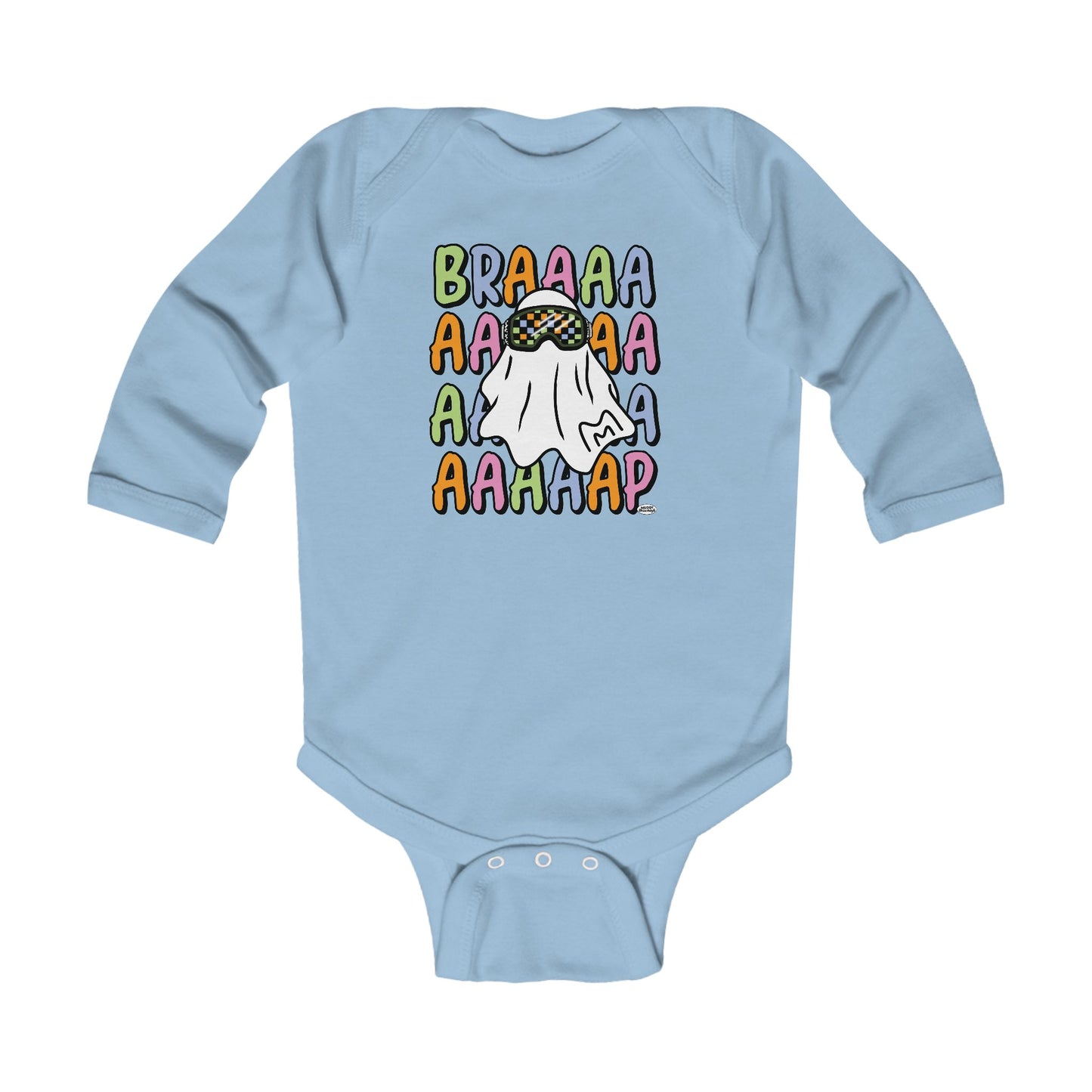 Goggle Ghost | Infant Halloween Motocross Long Sleeve Onesie Bodysuit