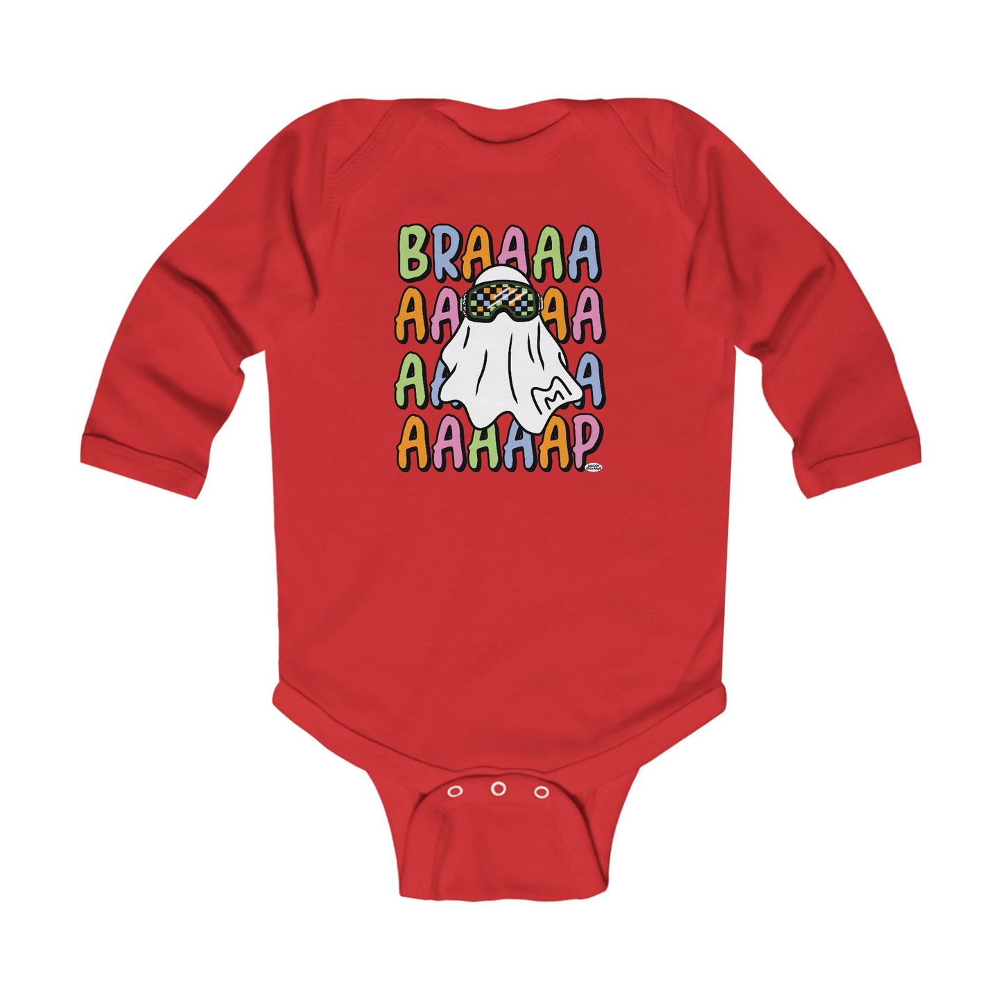 Goggle Ghost | Infant Halloween Motocross Long Sleeve Onesie Bodysuit