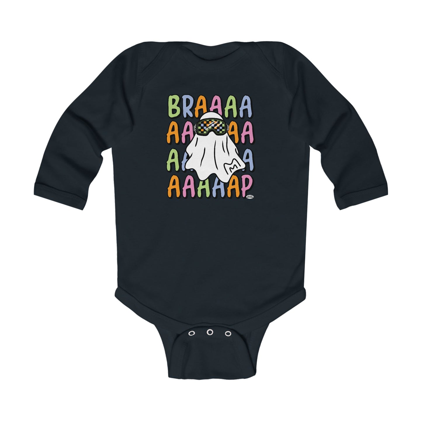 Goggle Ghost | Infant Halloween Motocross Long Sleeve Onesie Bodysuit