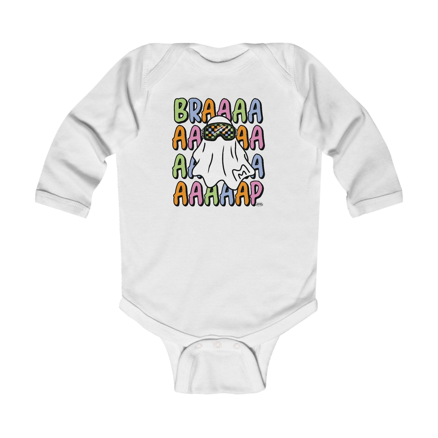 Goggle Ghost | Infant Halloween Motocross Long Sleeve Onesie Bodysuit
