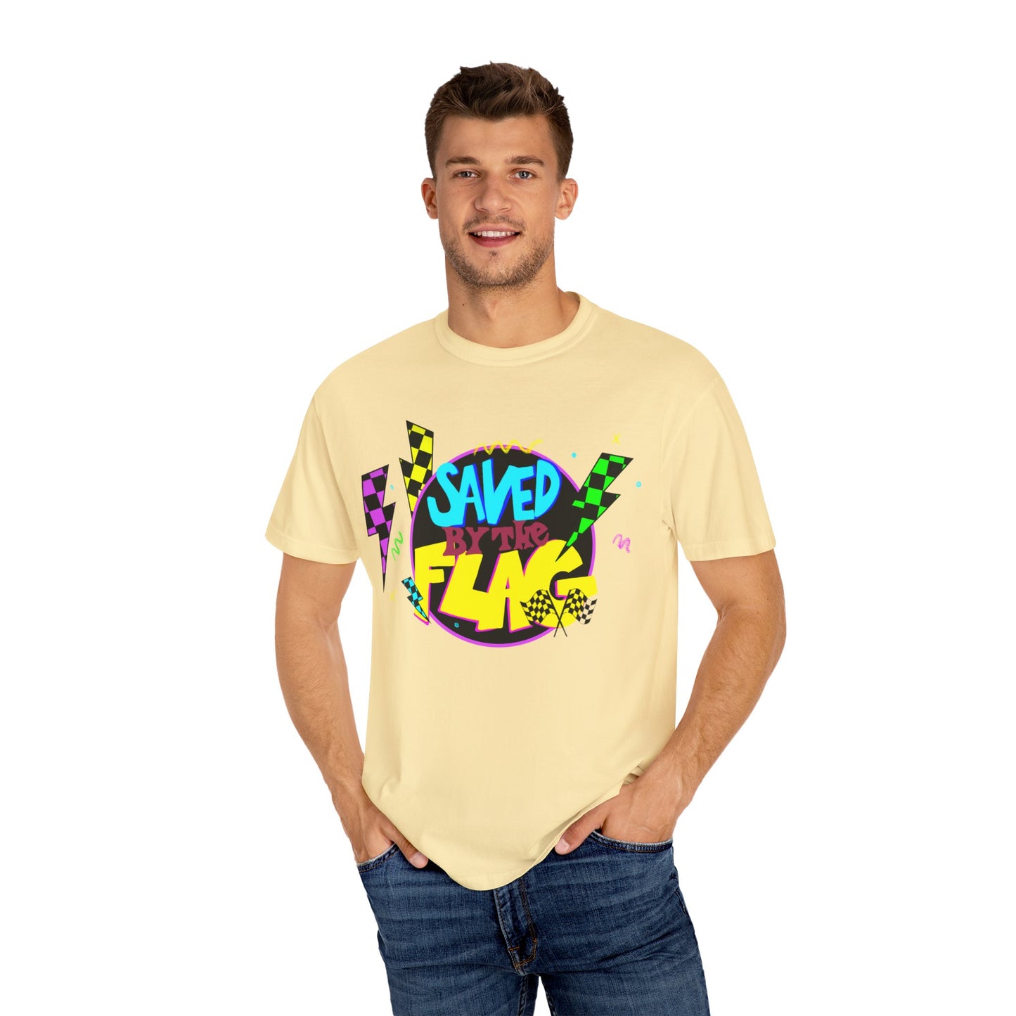 Retro Saved by the Flag | Adult Motocross Tee