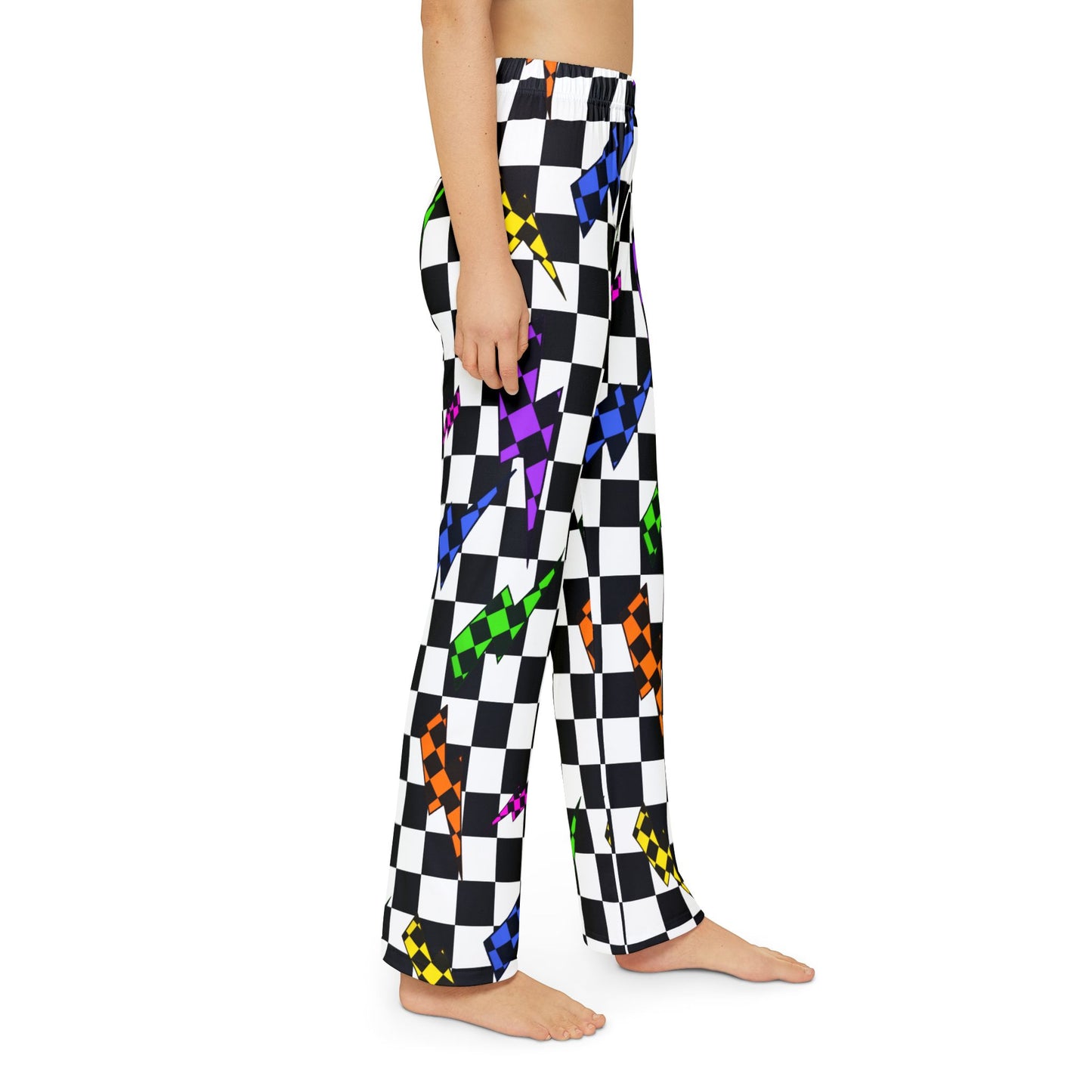 Colorful Checkered Sleepy Bottoms | Youth Motocross Lounge Pants