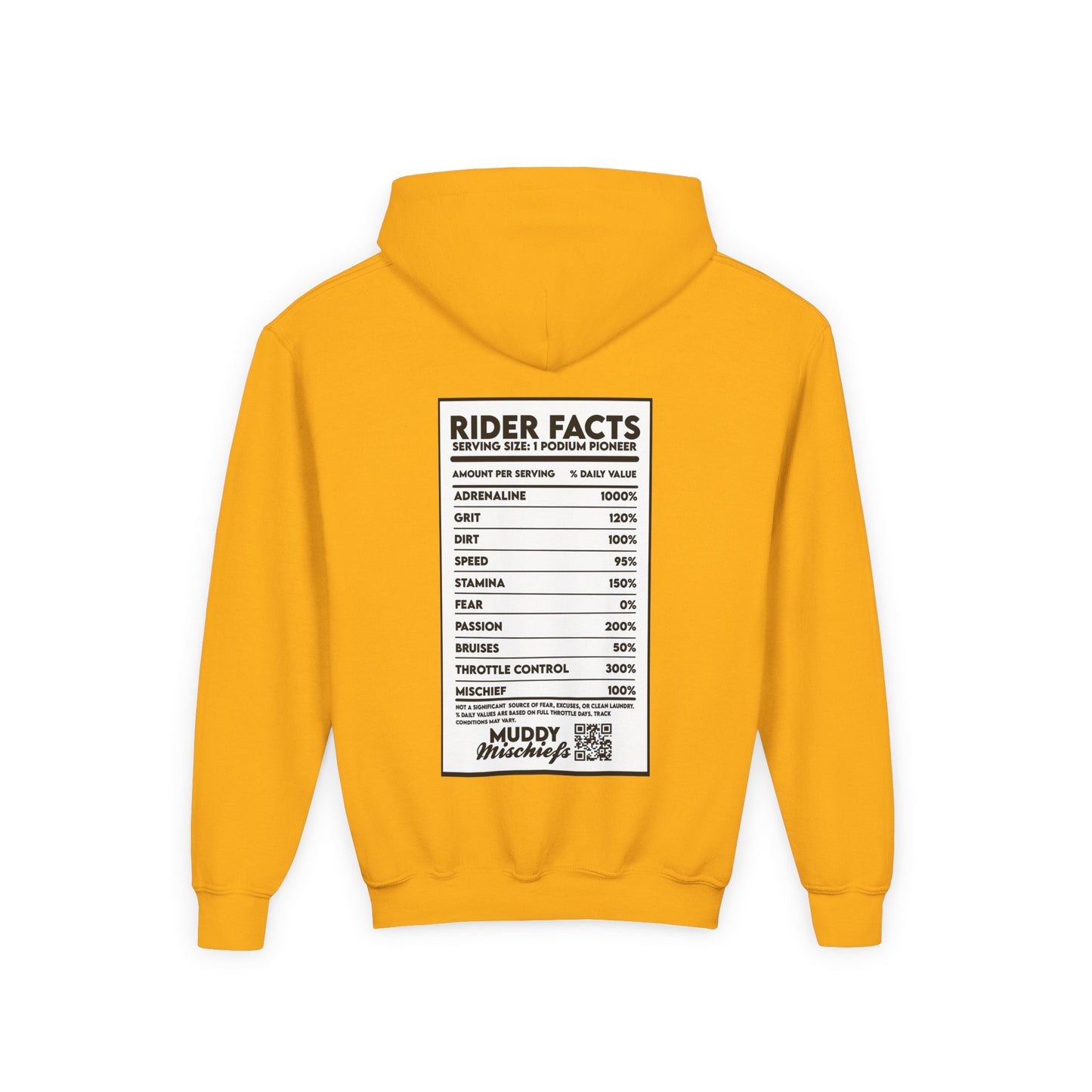 Rider Facts | Toddler Motocross “Nutritional Facts” Hoodie