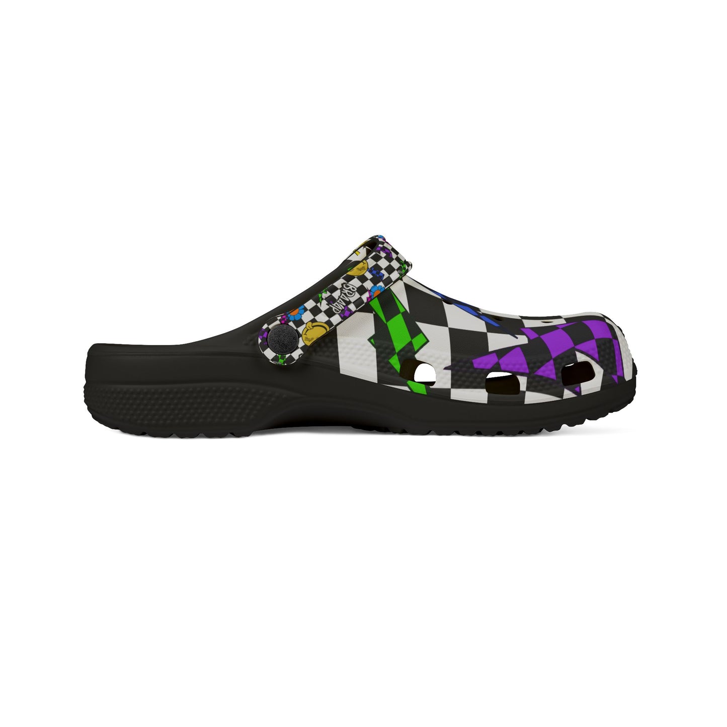 Colorful Checkered Pit Stompers | Adult Motocross Clogs