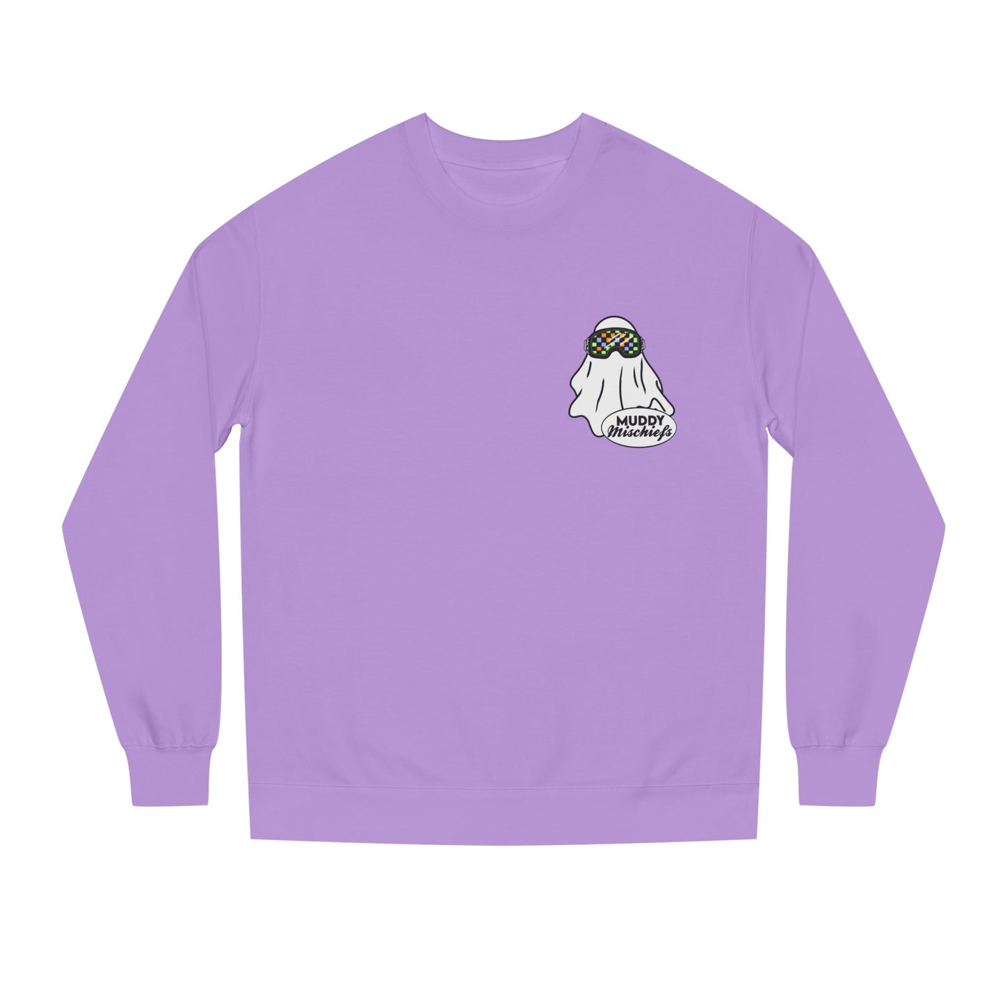 Goggle Ghost | Unisex Adult Halloween Motocross Crewneck Sweatshirt