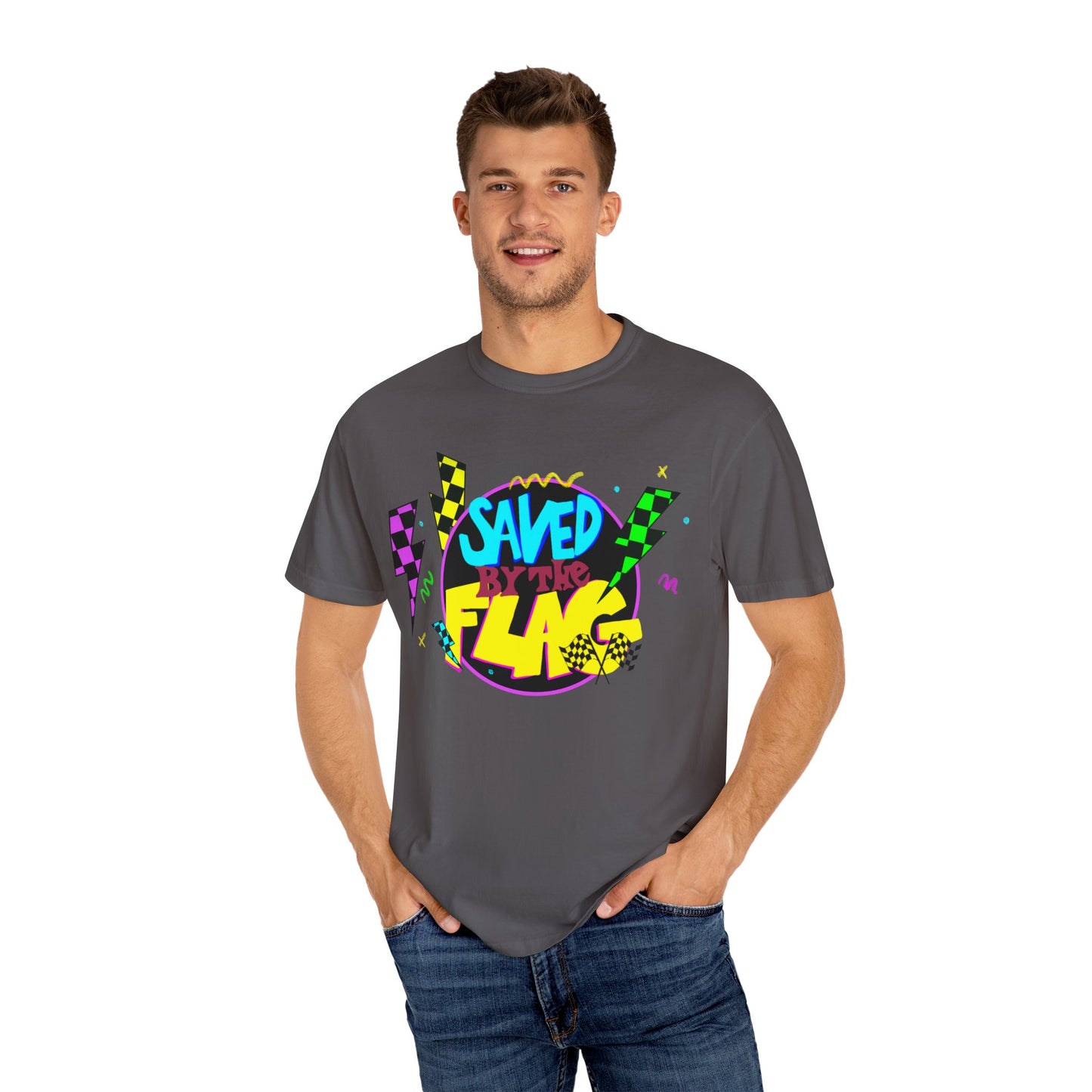 Retro Saved by the Flag | Adult Motocross Tee
