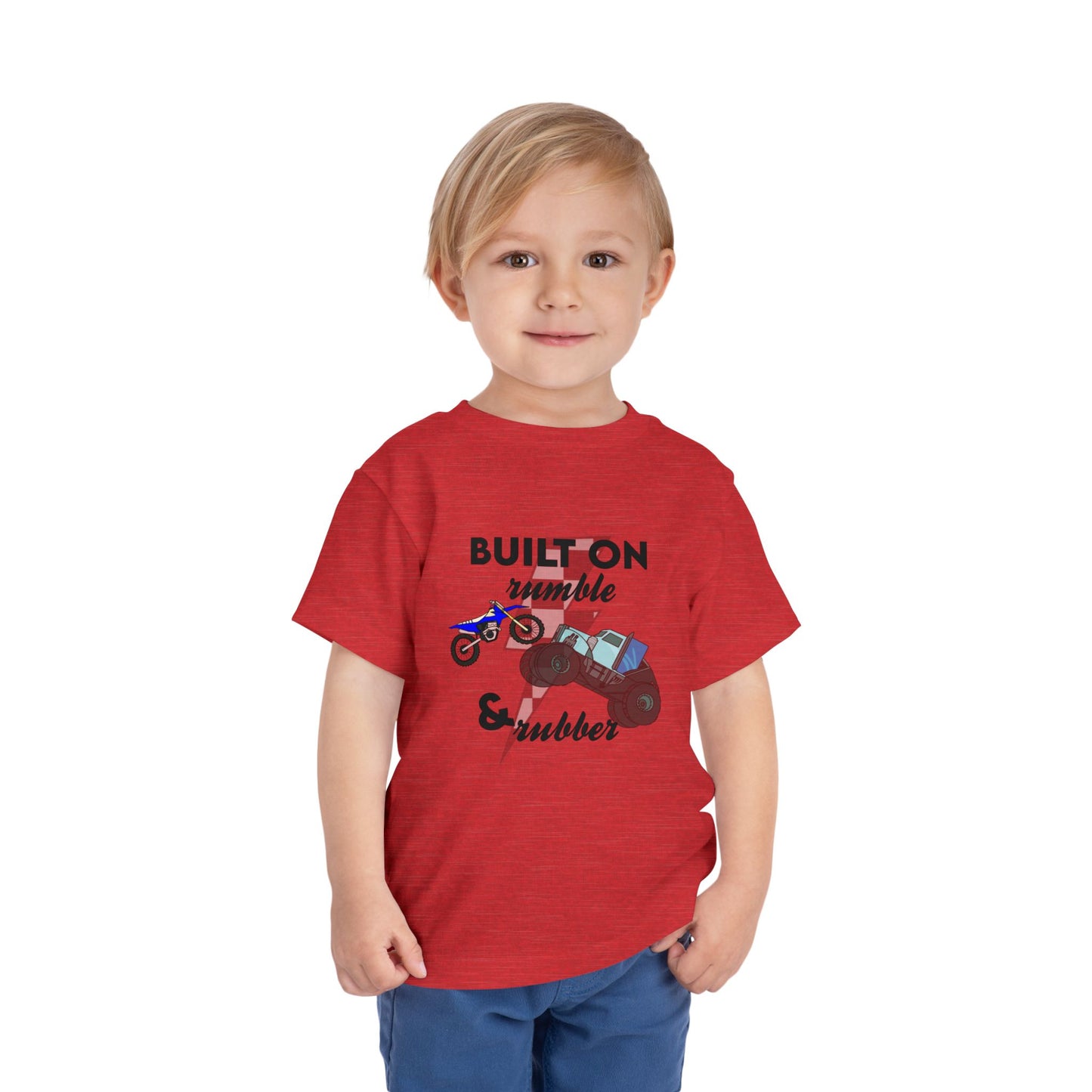 Built on Rumble & Rubber | Toddler Motocross Monster Truck Tee