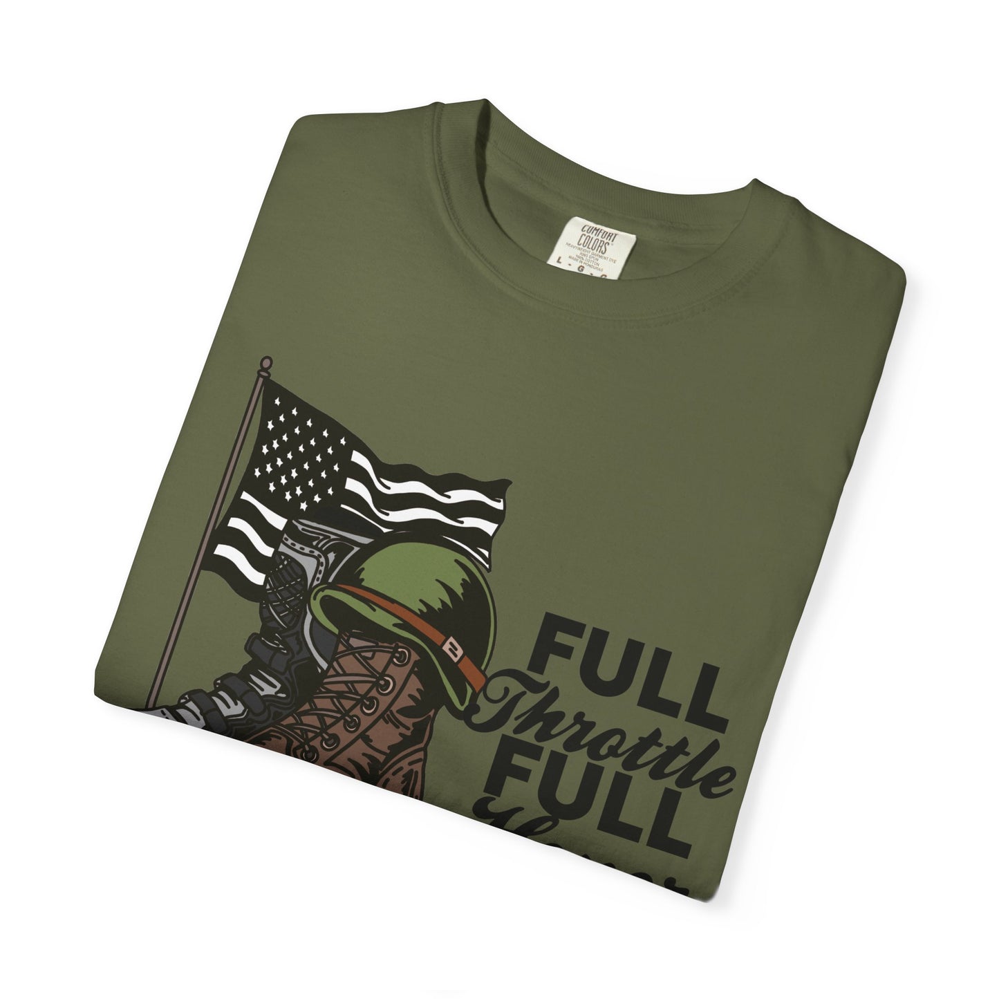 Full Throttle Full Honor | Adult Motocross Military Tribute Tee