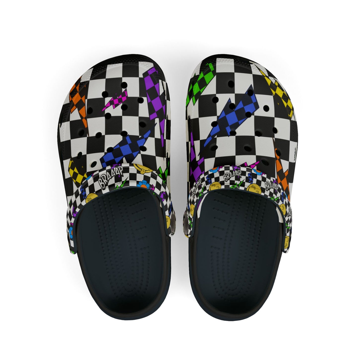 Colorful Checkered Pit Stompers | Youth Motocross Clogs