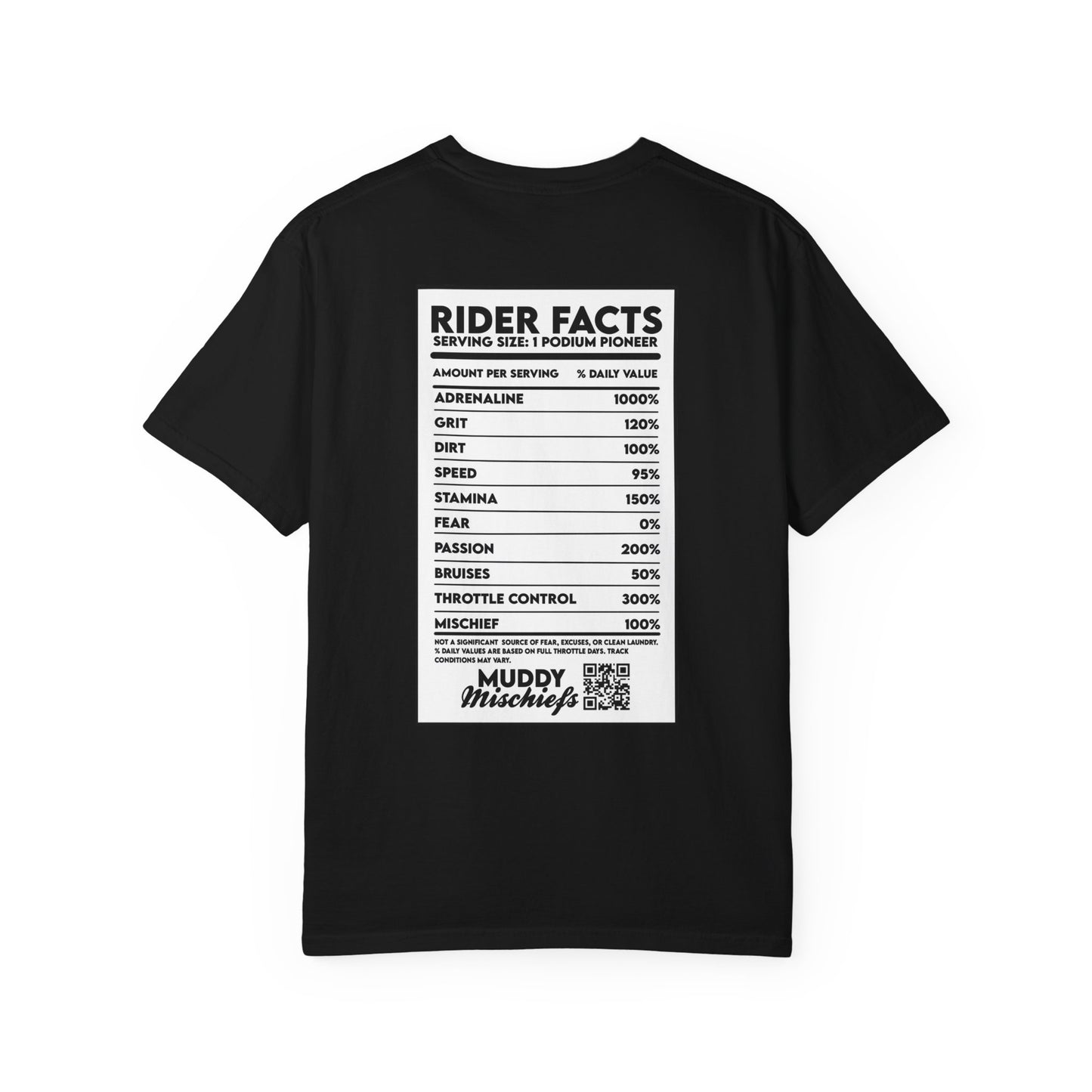 Rider Facts | Adult Motocross “Nutritional Facts” Tee