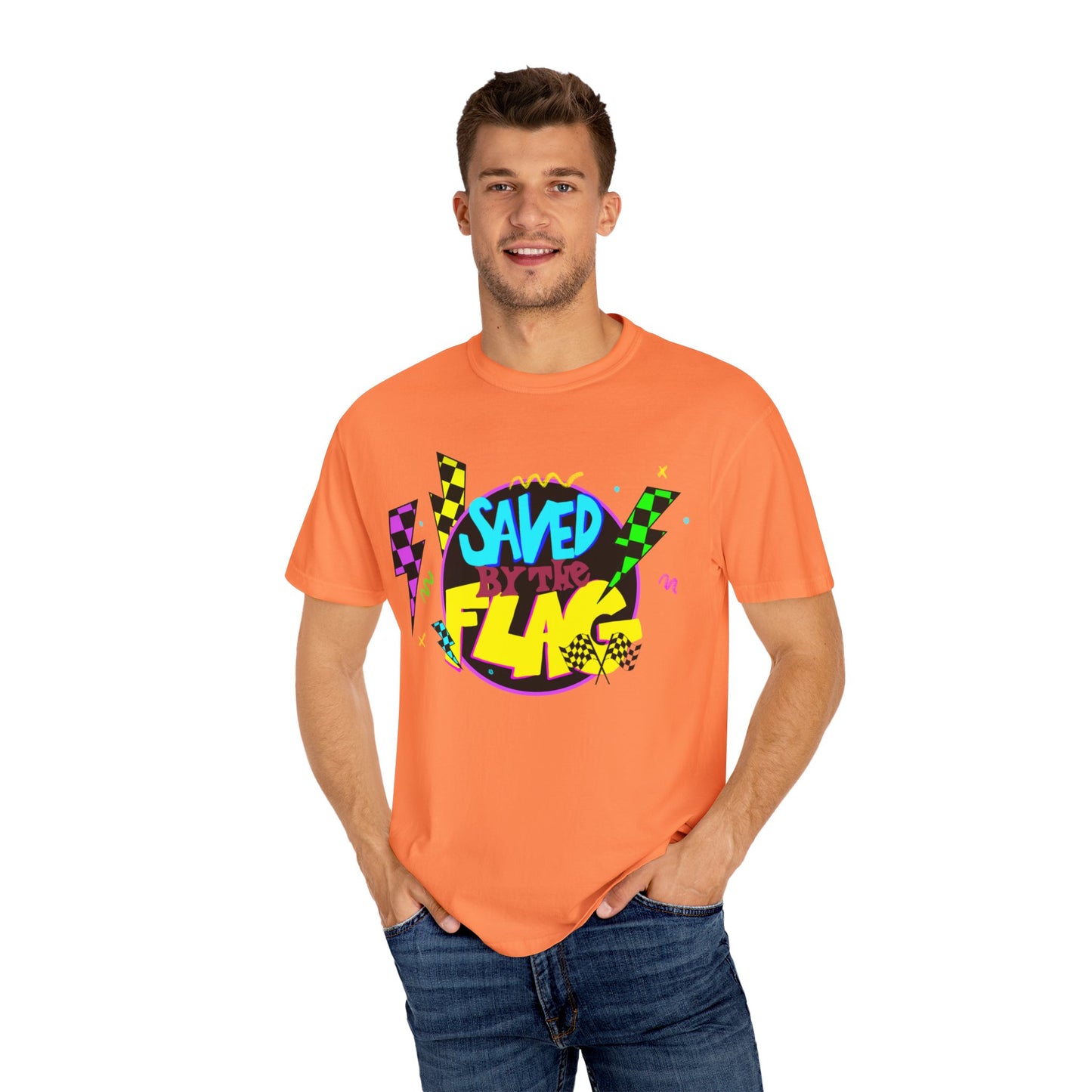 Retro Saved by the Flag | Adult Motocross Tee