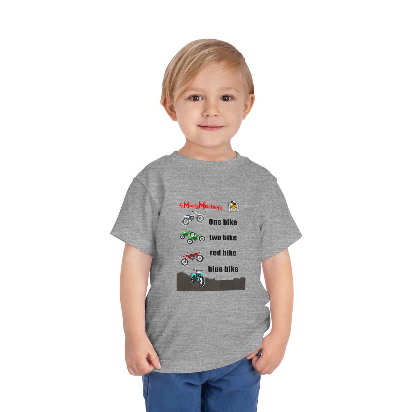 One Bike, Two Bike, Red Bike, Blue Bike | Toddler Motocross Tee