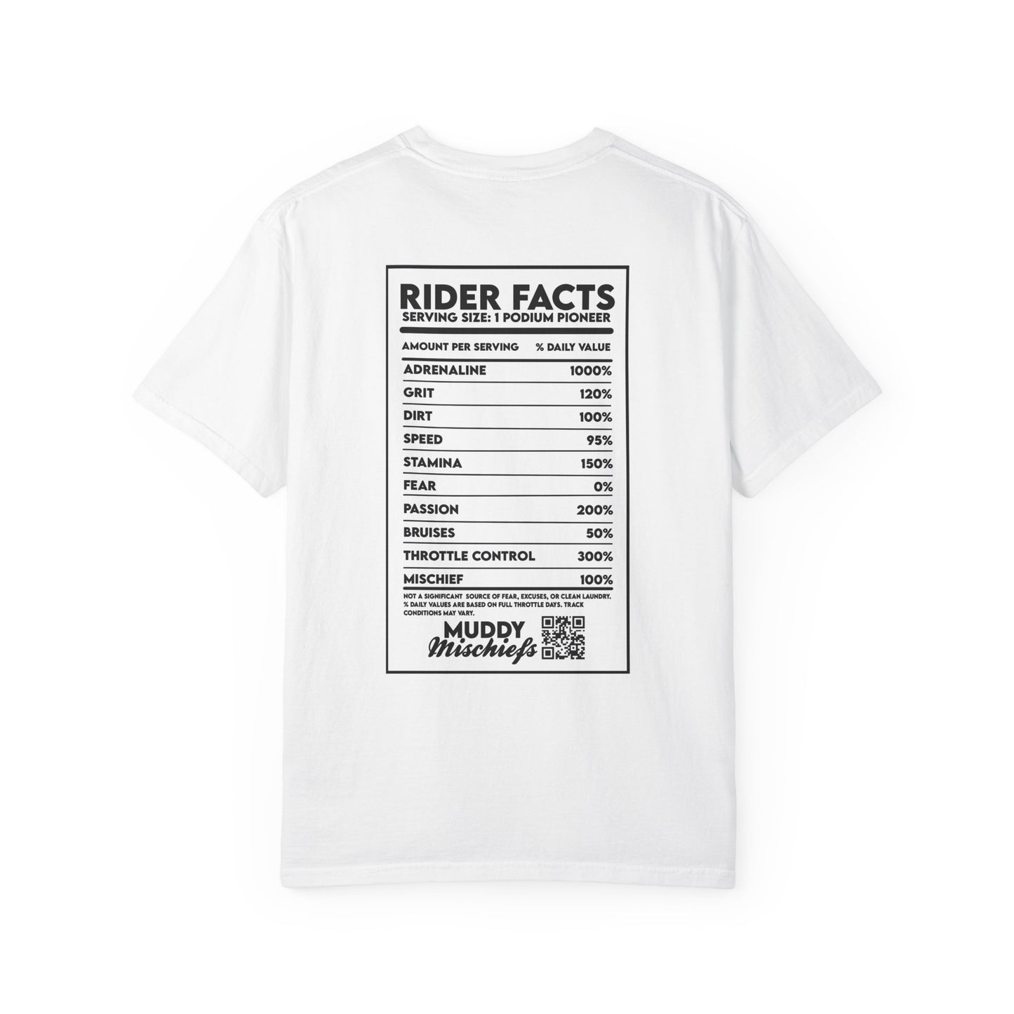 Rider Facts | Adult Motocross “Nutritional Facts” Tee