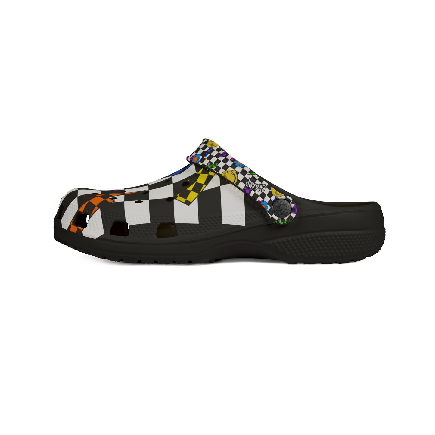Colorful Checkered Pit Stompers | Adult Motocross Clogs