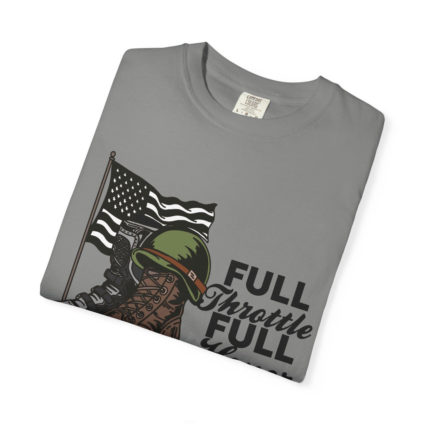 Full Throttle Full Honor | Adult Motocross Military Tribute Tee