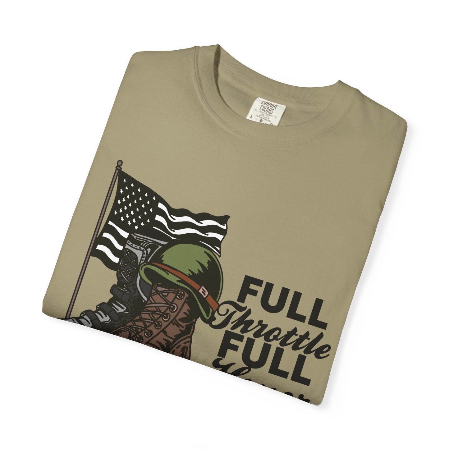 Full Throttle Full Honor | Adult Motocross Military Tribute Tee