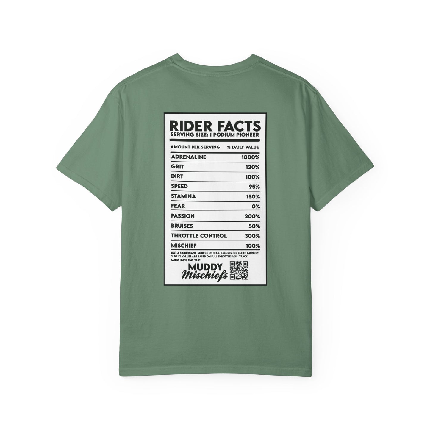Rider Facts | Adult Motocross “Nutritional Facts” Tee