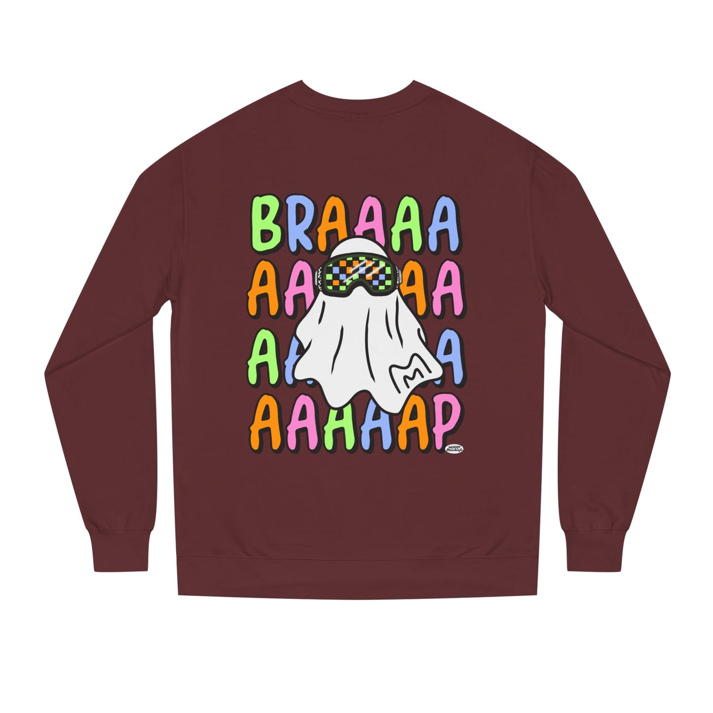 Goggle Ghost | Unisex Adult Halloween Motocross Crewneck Sweatshirt