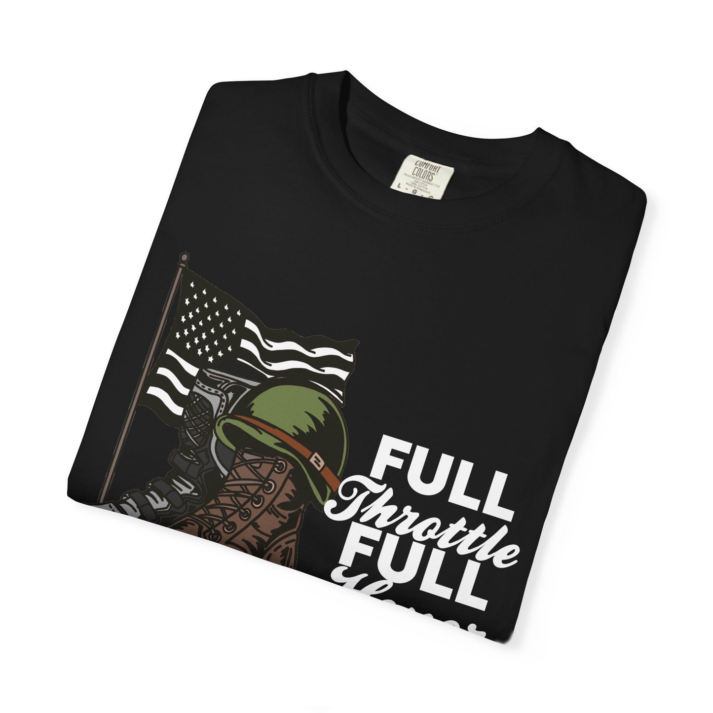 Full Throttle Full Honor | Adult Motocross Military Tribute Tee