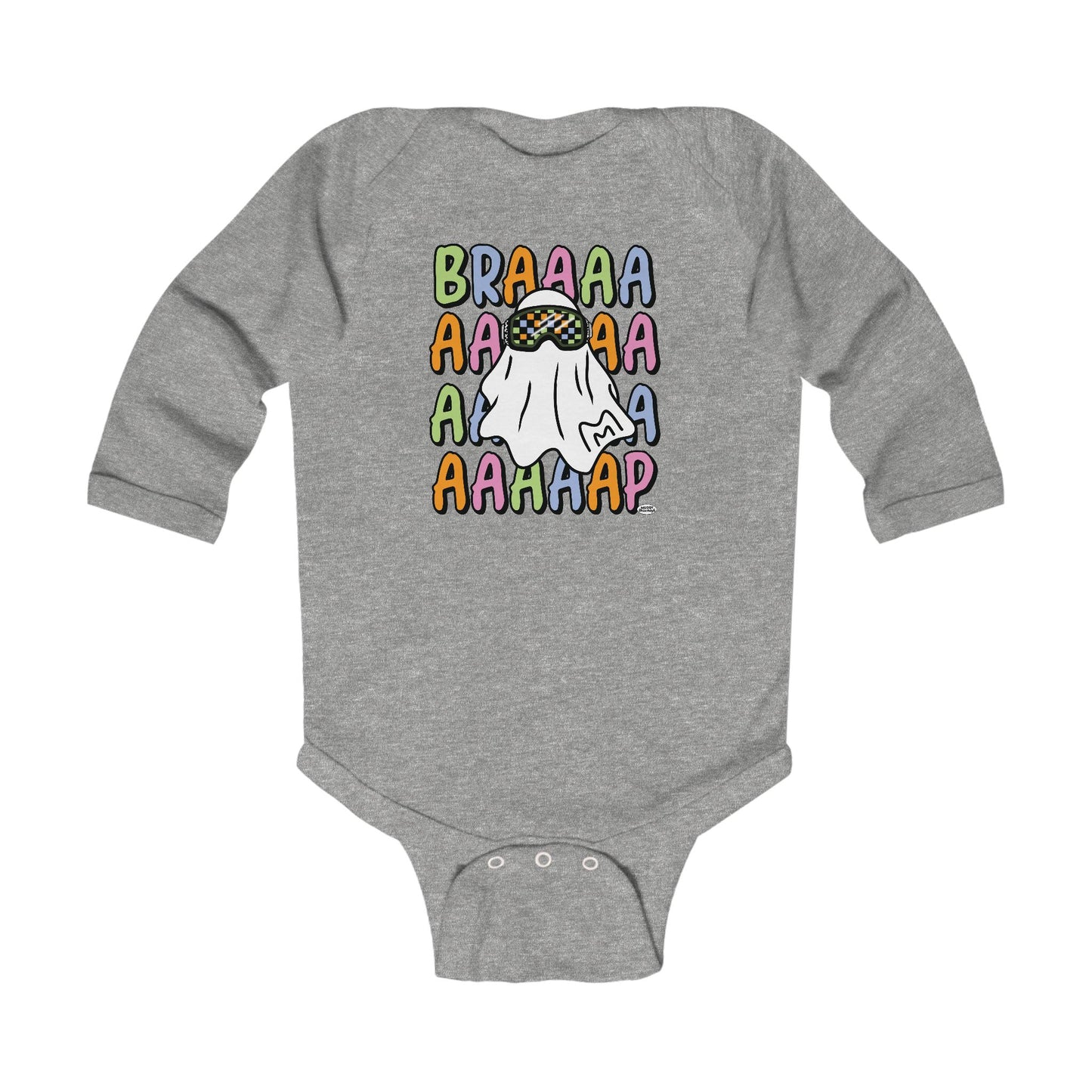 Goggle Ghost | Infant Halloween Motocross Long Sleeve Onesie Bodysuit