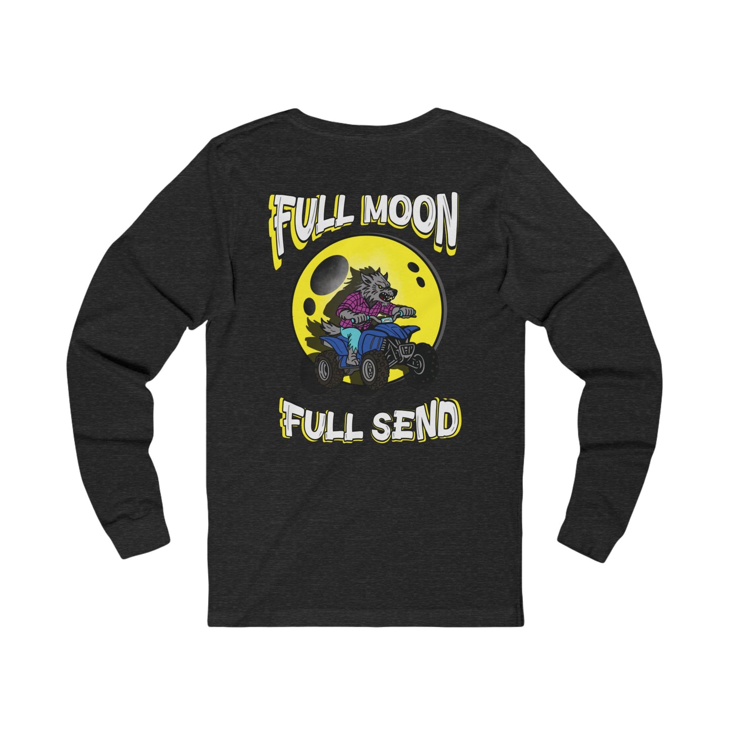 Full Moon Full Send | Adult Halloween Motocross Long Sleeve Tee