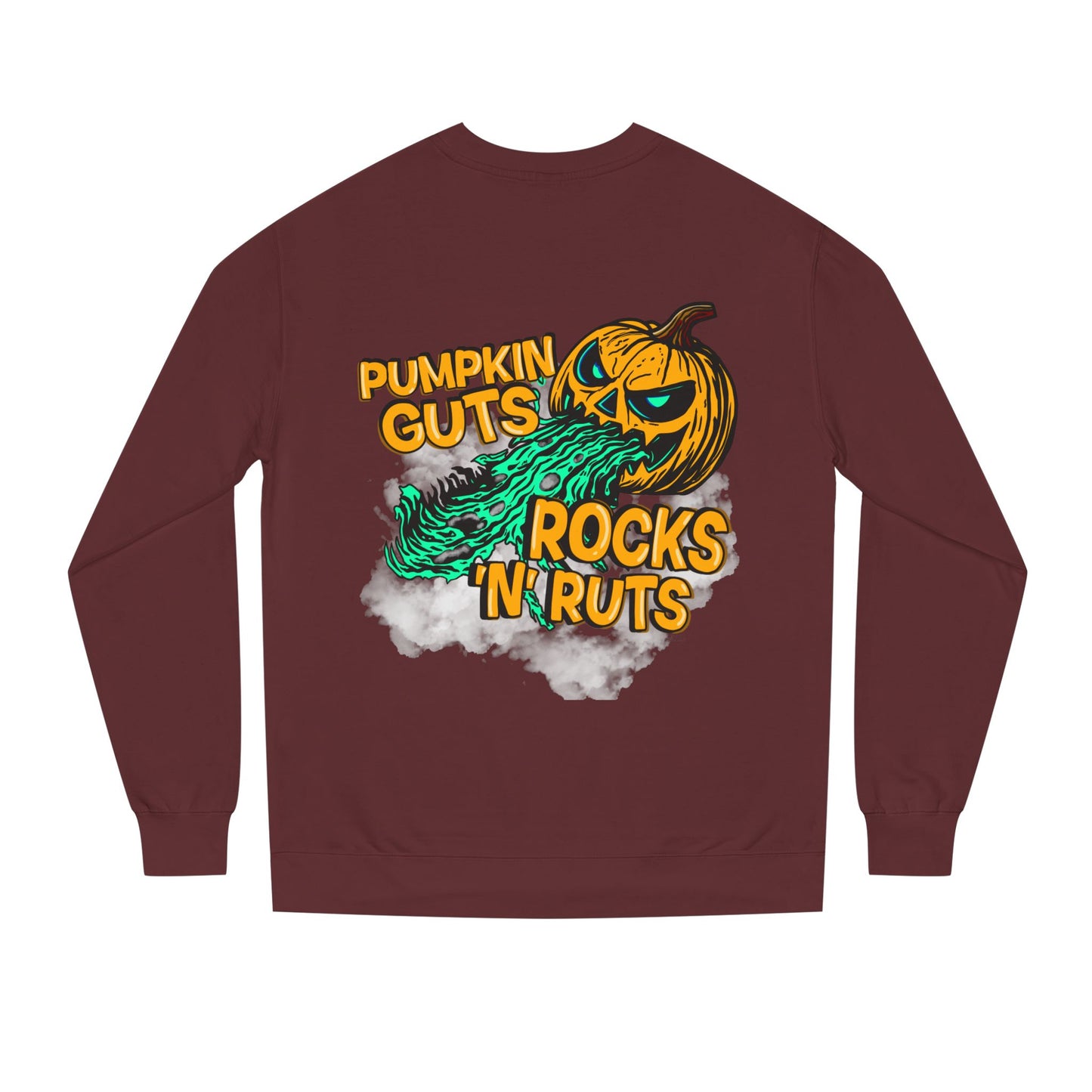 Pumpkin Guts, Rocks n Ruts | Unisex Adult Halloween Motocross Crewneck Sweatshirt