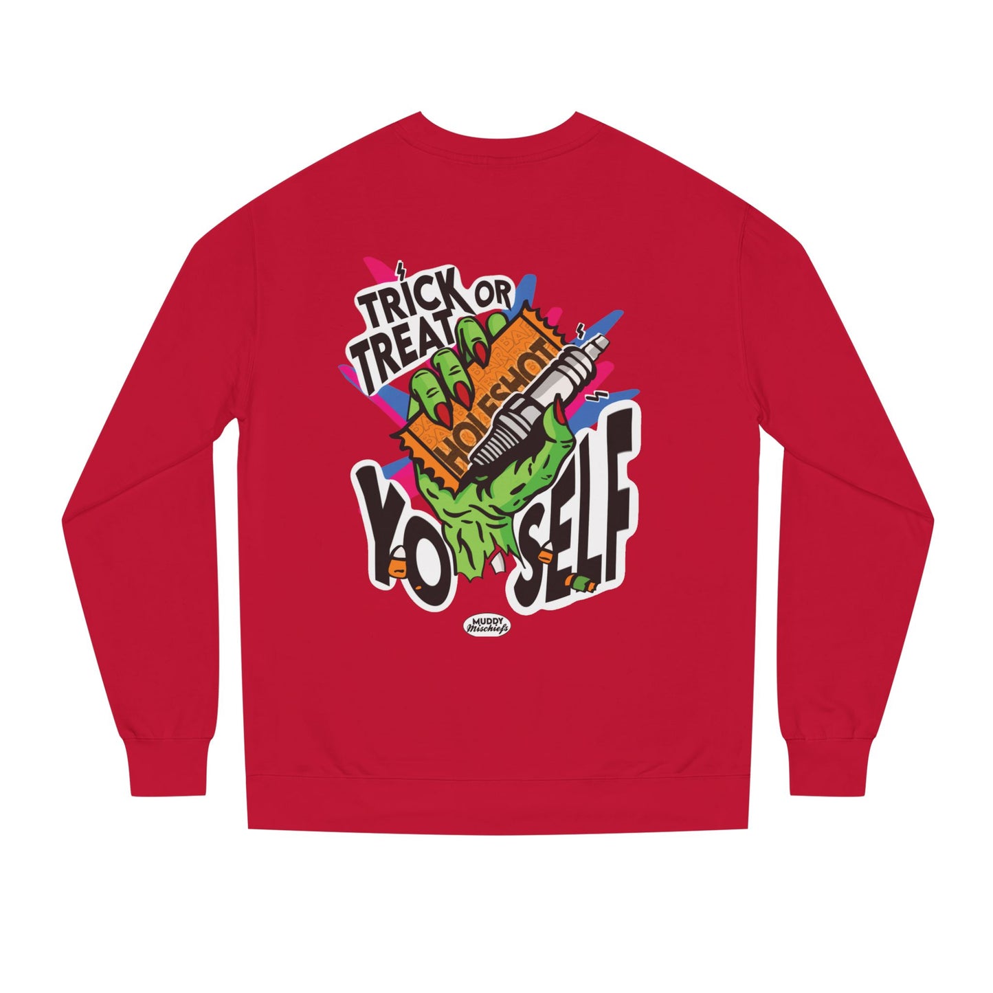 Trick or Treat Yo’self | Unisex Adult Halloween Motocross Crewneck Sweatshirt