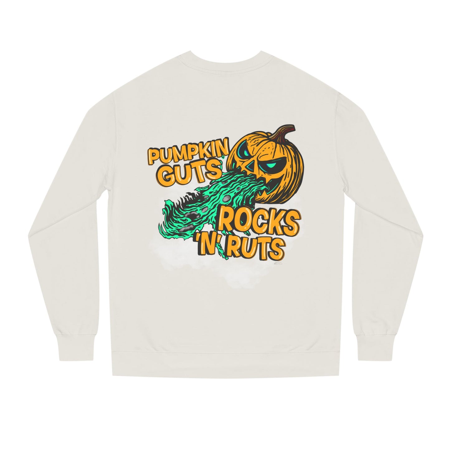 Pumpkin Guts, Rocks n Ruts | Unisex Adult Halloween Motocross Crewneck Sweatshirt