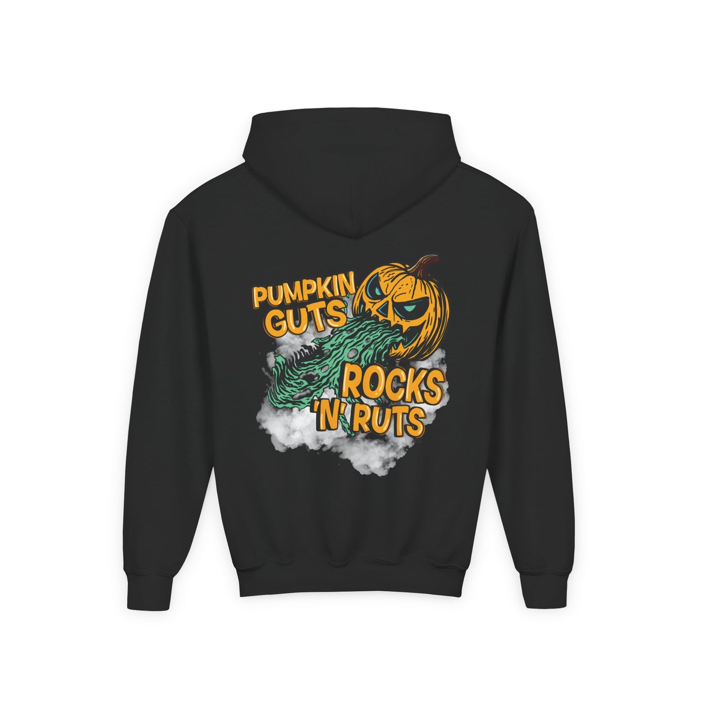 Pumpkin Guts, Rocks n Ruts | Youth Halloween Motocross Hoodie