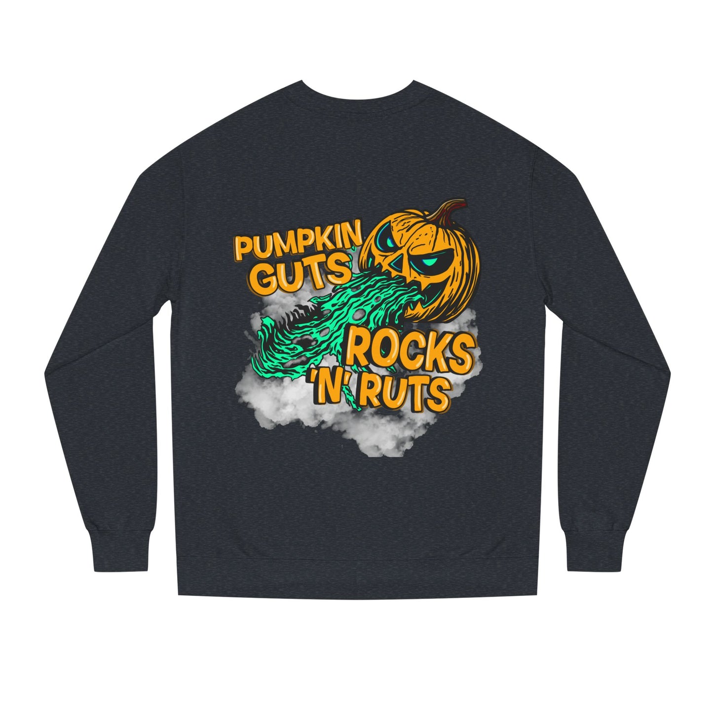 Pumpkin Guts, Rocks n Ruts | Unisex Adult Halloween Motocross Crewneck Sweatshirt